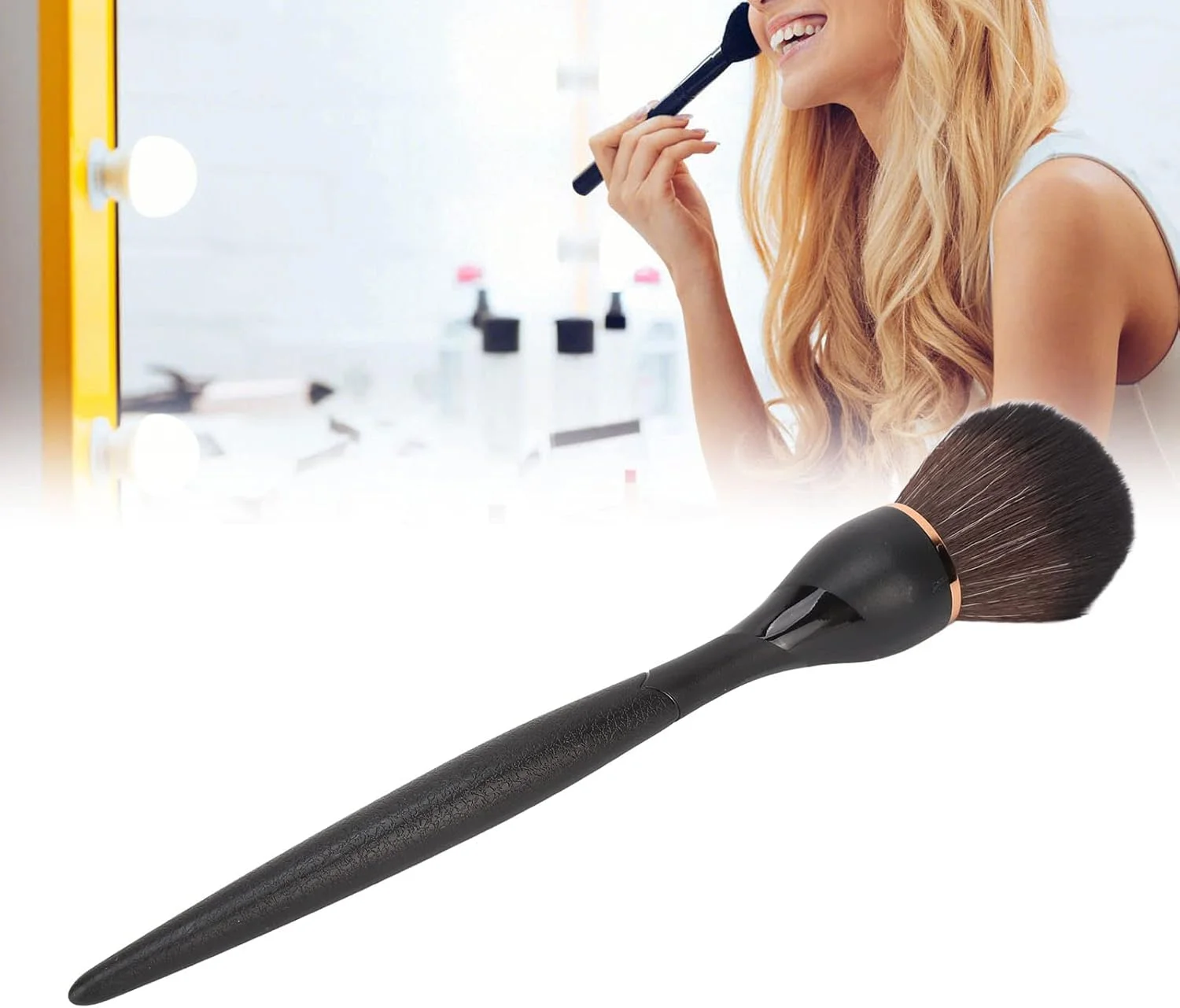 براش رژگونه DEKD، براش آرایشی پودری با الیاف مصنوعی، ابزار آرایشی قابل حمل برای اتاق پودر (مشکی) براش رژگونه DEKD، براش آرایشی پودری با الیاف مصنوعی، ابزار آرایشی قابل حمل برای اتاق پودر (مشکی)