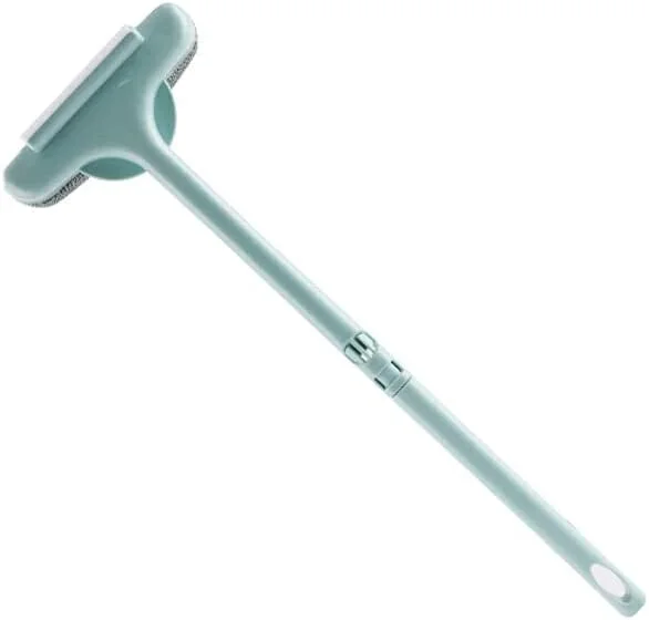 برس تمیز کننده پنجره توری PP Lints، برس دستی قابل شستشو با دسته بلند، ابزار برس مبل هتل اداری، آبی
