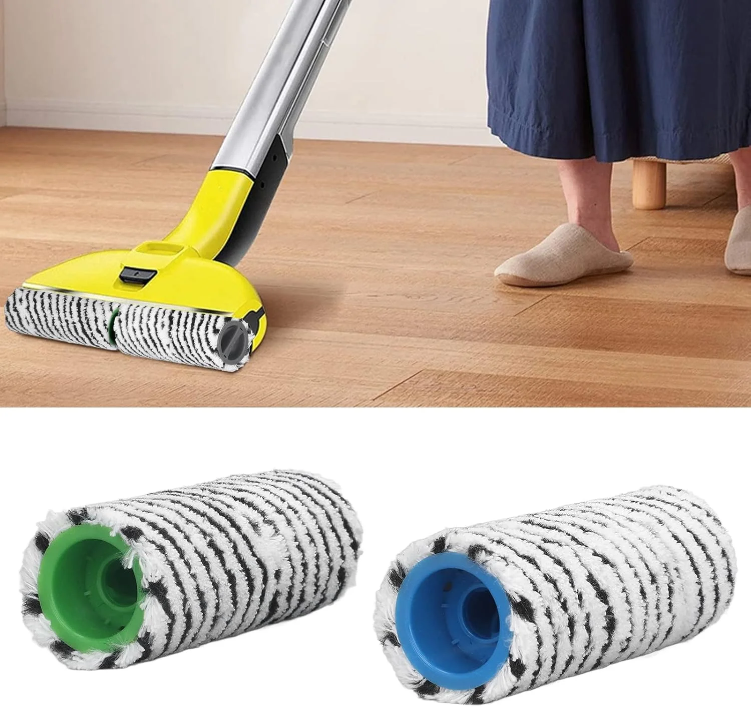 غلتک تمیز کننده کف با کاربری آسان، کم صدا، برس غلتکی قابل شستشو برای جایگزینی Karcher FC3 FC3D FC5 FC5D FC7 غلتک تمیز کننده کف با کاربری آسان، کم صدا، برس غلتکی قابل شستشو برای جایگزینی Karcher FC3 FC3D FC5 FC5D FC7