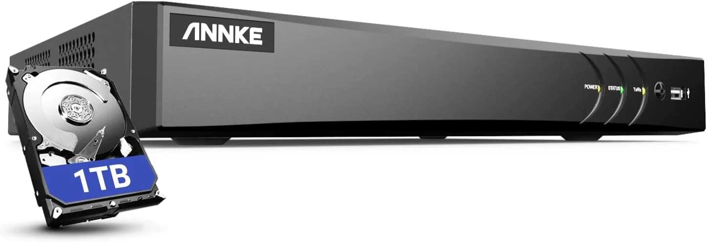 دستگاه ضبط ویدیویی دیجیتال هوش مصنوعی 8 کاناله 4K ANNKE با قابلیت تشخیص انسان/خودرو، ضبط کننده ویدیویی دیجیتال امنیتی 5 در 1 H.265+ سازگار با الکسا، پشتیبانی از 8 کانال دوربین آنالوگ و 4 کانال دوربین IP 8 مگاپیکسلی برای سیستم مداربسته خانگی، هارد دیسک 1 ترابایتی