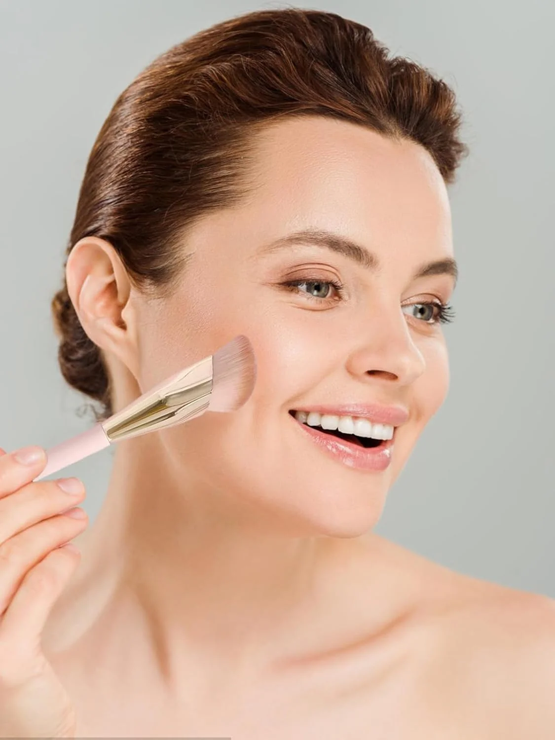 براش رژگونه زاویه دار برای گونه، ابزار براش های آرایشی صورت برای کرم پودر، کانتور، هایلایت و ترکیب براش رژگونه زاویه دار برای گونه، ابزار براش های آرایشی صورت برای کرم پودر، کانتور، هایلایت و ترکیب