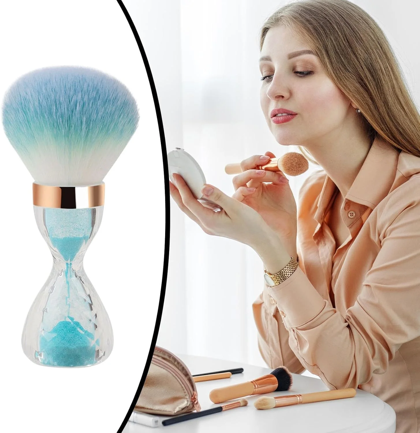 براش رژگونه | براش آرایشی با موهای نرم، ابزارهای آرایشی با طراحی دسته قیفی برای استفاده در صورت، پاها، بازوها، پشت و بدن براش رژگونه | براش آرایشی با موهای نرم، ابزارهای آرایشی با طراحی دسته قیفی برای استفاده در صورت، پاها، بازوها، پشت و بدن