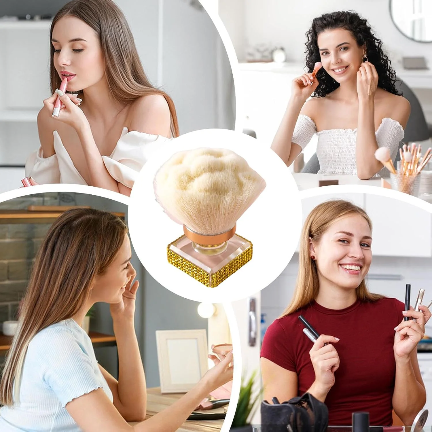 براش رژگونه برای گونه - براش پاک کننده پودر ناخن - ابزار آرایشی ارگونومیک برای کانتورینگ، هایلایت و تمیز کردن ناخن