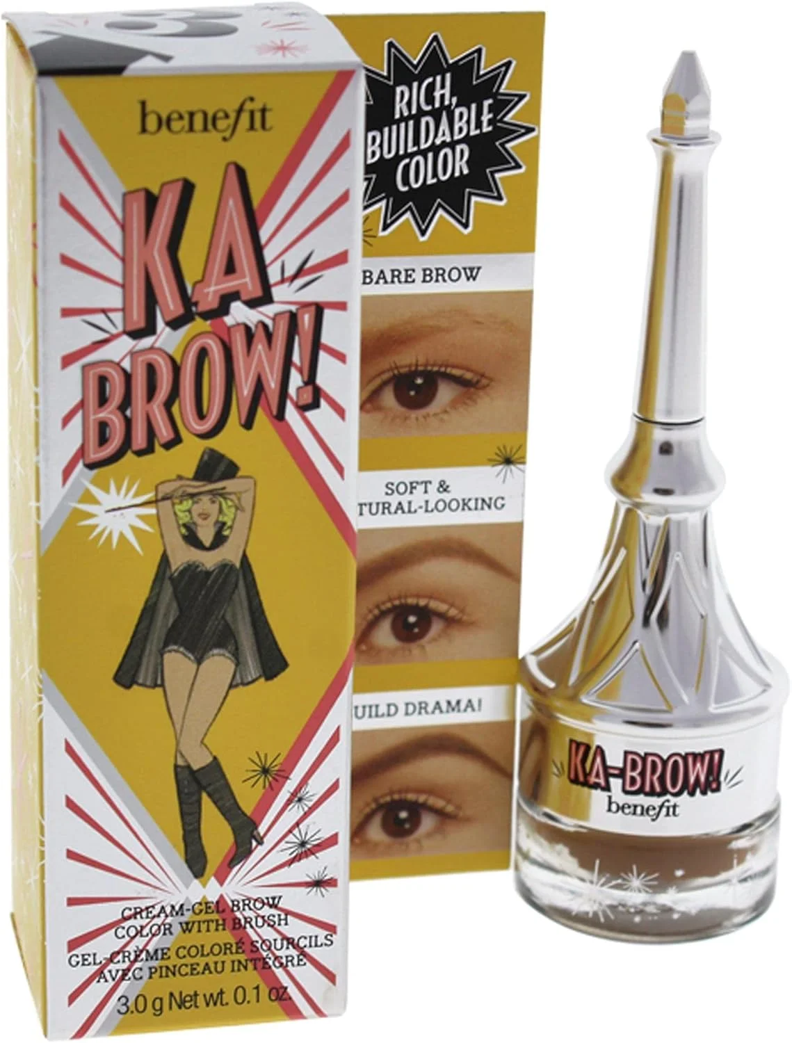 بنفیت Ka Brow کرم ژل رنگ ابرو به همراه براش 05 Deep، 3 گرم، 0.1 اونس