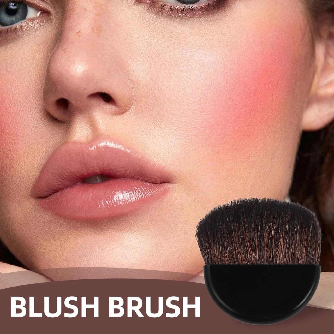 برس آرایشی مسافرتی Baluue برای زنان، برس رژگونه فشرده برای کانتورینگ و ترکیب، ابزار چند منظوره قابل حمل با طراحی نیمه ماه برس آرایشی مسافرتی Baluue برای زنان، برس رژگونه فشرده برای کانتورینگ و ترکیب، ابزار چند منظوره قابل حمل با طراحی نیمه ماه
