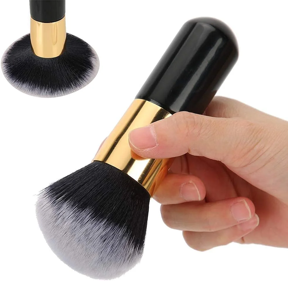 براش پودر بزرگ 3.5 اینچی، براش نرم رژگونه و کرم پودر، ابزار آرایشی خشک و مرطوب برای سلفی