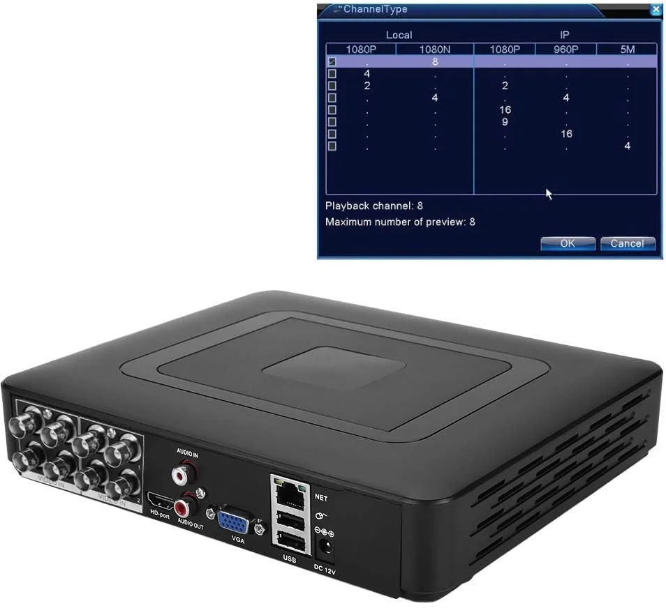 دستگاه ضبط ویدیویی 8 کانال دوربین مداربسته امنیتی 8CH AHD/CVI/TVI/DVR/NVR 5-in-1 دستگاه ضبط ویدیویی بلادرنگ کیت های DVR نظارت خانگی 100 دستگاه ضبط ویدیویی 8 کانال دوربین مداربسته امنیتی 8CH AHD/CVI/TVI/DVR/NVR 5-in-1 دستگاه ضبط ویدیویی بلادرنگ کیت های DVR نظارت خانگی 100