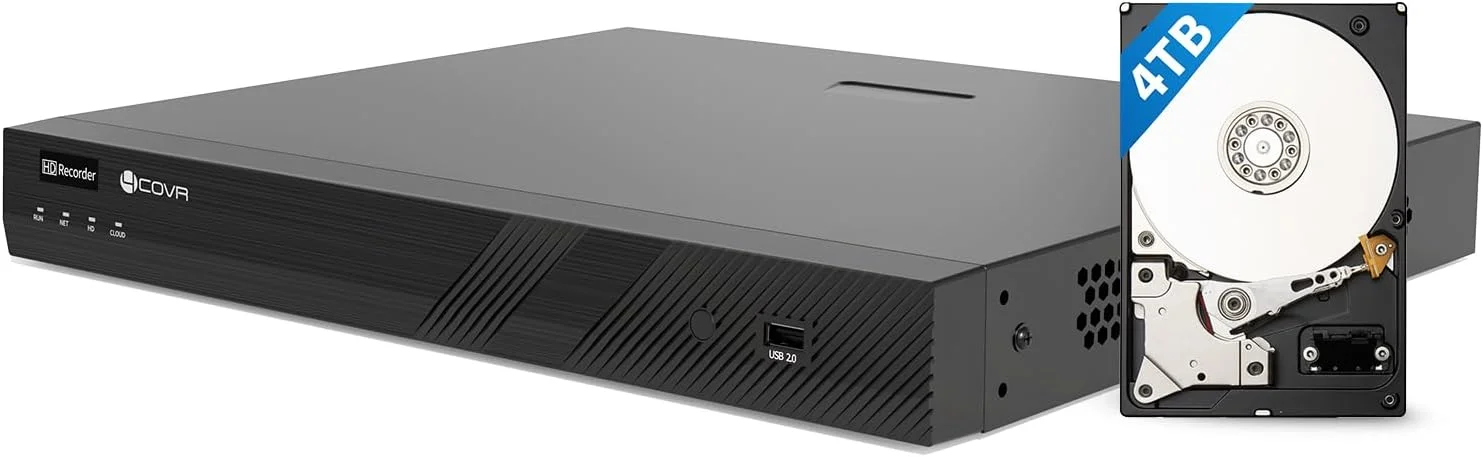 دستگاه ضبط ویدیویی تحت شبکه 16 کانال 4K 4COVR مدل LY-NVR16P4T با قابلیت PoE و کدک H.265، سازگار با دوربین های مداربسته تحت شبکه 4MP/5MP/6MP/8MP، دارای هارد دیسک 4 ترابایتی از پیش نصب شده و دو پورت SATA با قابلیت پشتیبانی تا 16 ترابایت، دسترسی از راه دور و ضبط 24/7