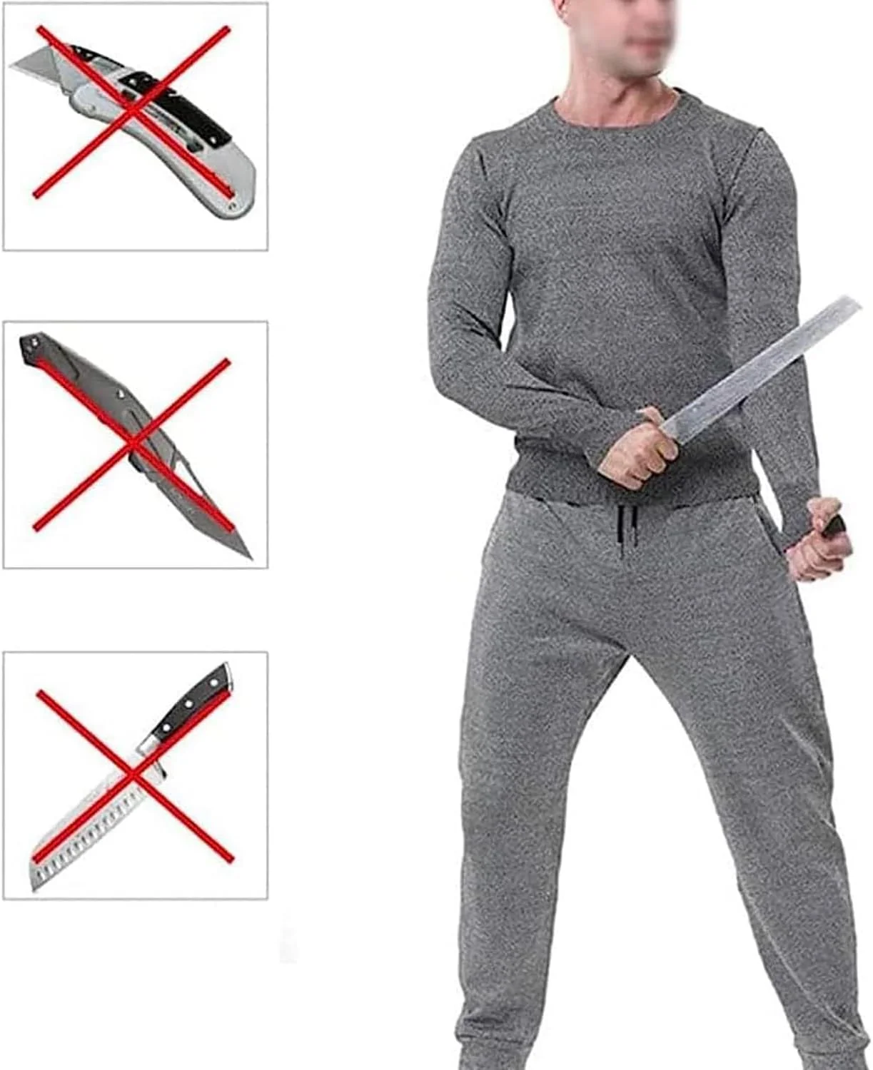 جلیقه ضد برش و ضد ضربه، تجهیزات محافظتی 5 لایه با یقه گرد، ضد گاز گرفتگی، ضد پارگی، ضد ضربه، تاپ ایمنی آستین بلند یقه گرد خاکستری تیره، مورد استفاده برای محافظت از ایمنی شخصی