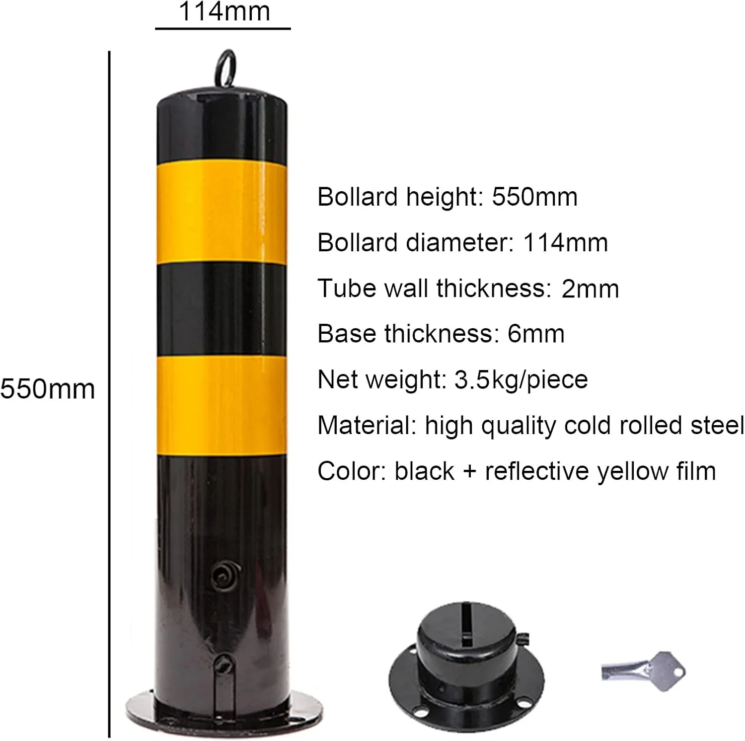 مجموعه 2 عددی میله محافظ و زنجیر حائل، میله قفل پارکینگ فلزی 5 متری و زنجیر پلاستیکی با حلقه آویز و پیچ، مشکی - 500x114 میلی متر مجموعه 2 عددی میله محافظ و زنجیر حائل، میله قفل پارکینگ فلزی 5 متری و زنجیر پلاستیکی با حلقه آویز و پیچ، مشکی - 500x114 میلی متر
