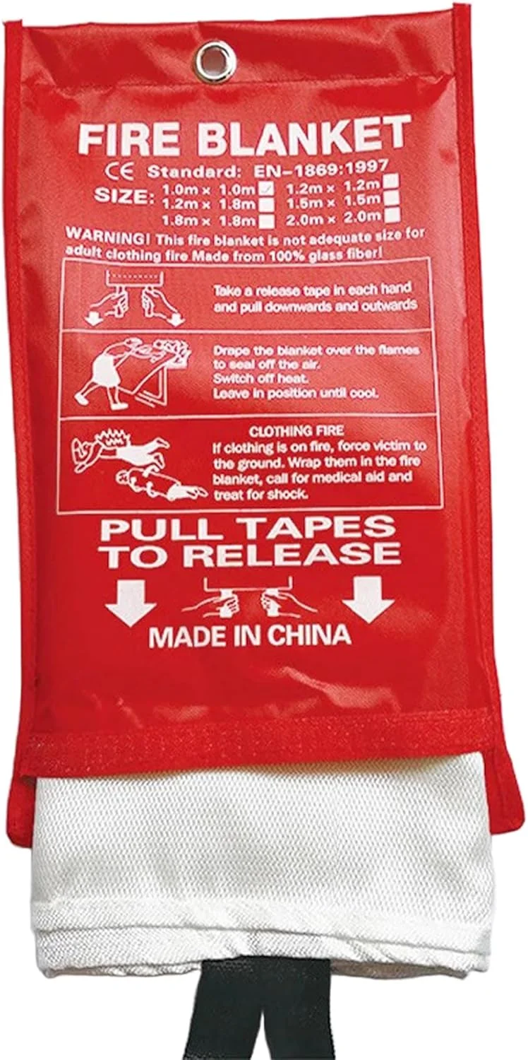 پتو اطفاء حریق کینگ ماریوت | 100% فایبرگلاس | مقاوم در برابر حرارت تا 500 درجه سانتیگراد | تجهیزات ایمنی آتش نشانی اضطراری برای خانه، دفتر و محل کار | موجود در دو سایز 1.2 در 1.8 متر و 1.2 در 1.2 متر (1.2 متر در 1.2 متر)