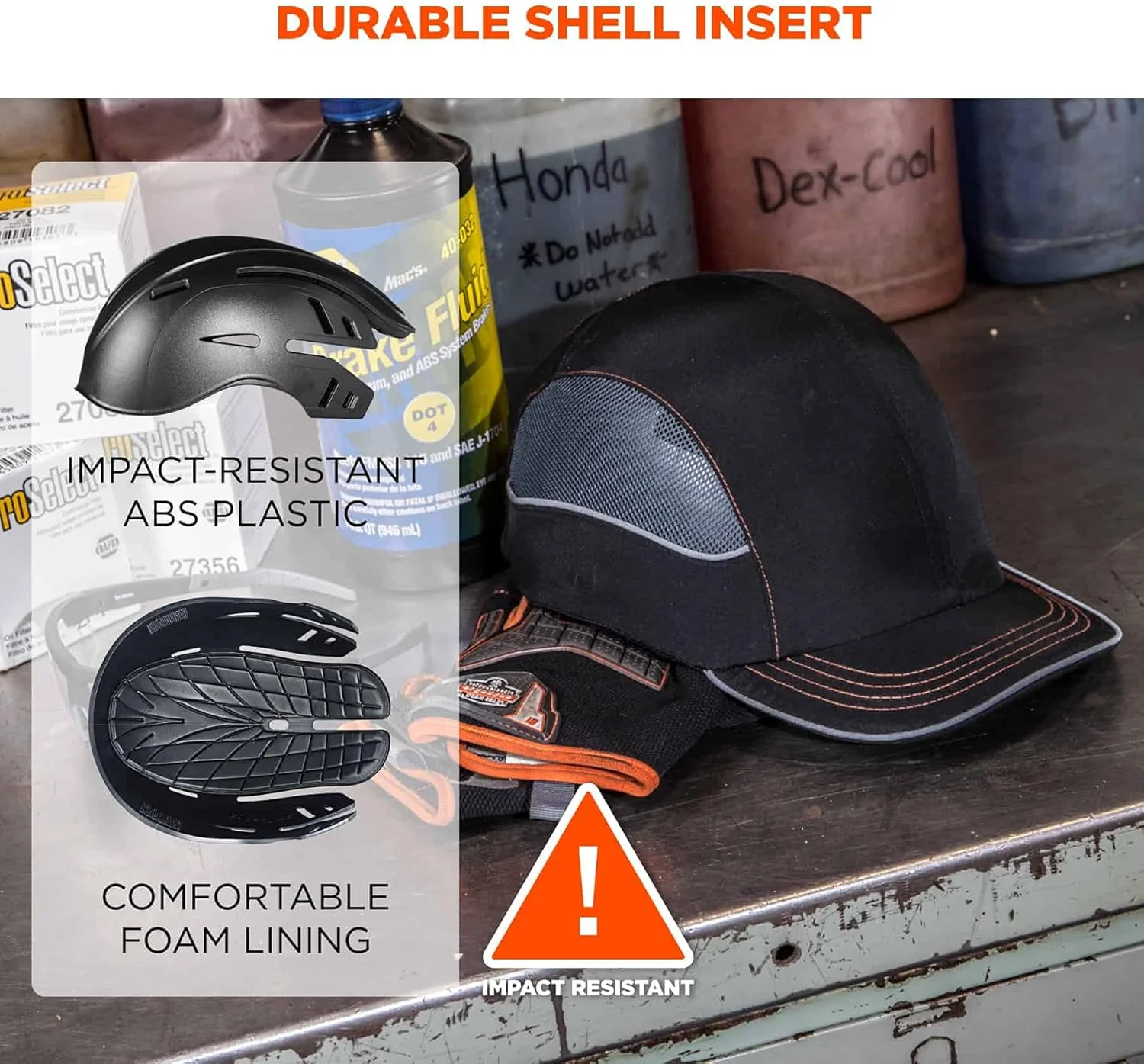 کلاه ضربه گیر ایمنی Ergodyne، مدل کلاه بیسبالی، محافظت راحت از سر، لبه کوچک، Skullerz 8950
