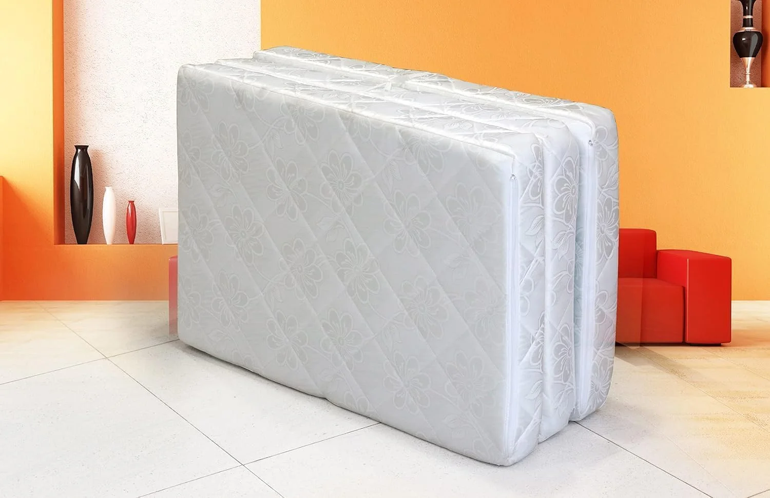 تشک فوم تاشو سه تکه طبی سوزنی دوزی شده مبلمان سولشا مناسب منزل، سفید، 180x90x7 سانتی متر تشک فوم تاشو سه تکه طبی سوزنی دوزی شده مبلمان سولشا مناسب منزل، سفید، 180x90x7 سانتی متر