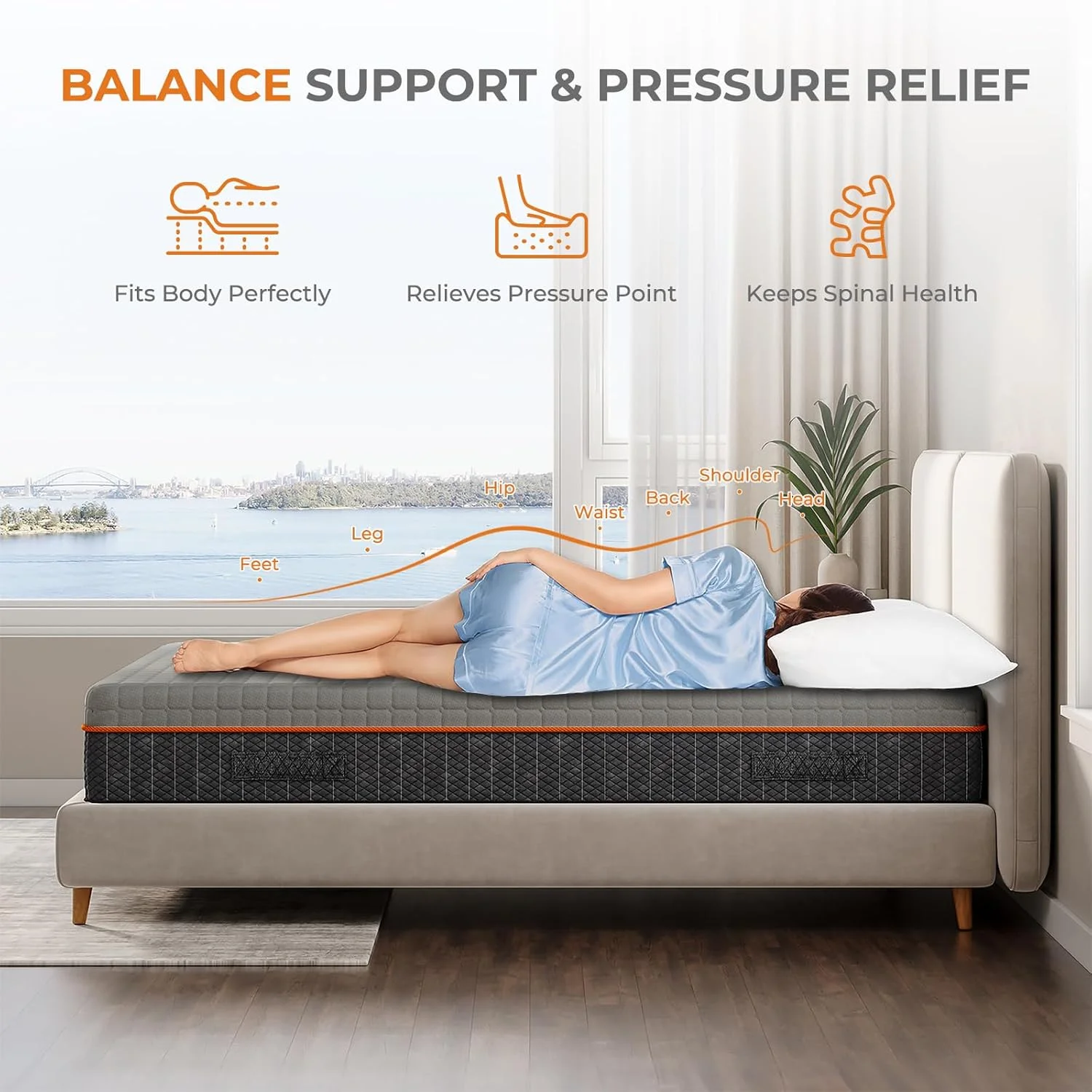 تشک دو نفره Uliyati، تشک فوم حافظه دار، تشک تنفسی برای خواب خنک و کاهش فشار - تشک متوسط، 135x190x20 سانتی متر، دارای گواهی CertiPUR-US تشک دو نفره Uliyati، تشک فوم حافظه دار، تشک تنفسی برای خواب خنک و کاهش فشار - تشک متوسط، 135x190x20 سانتی متر، دارای گواهی CertiPUR-US