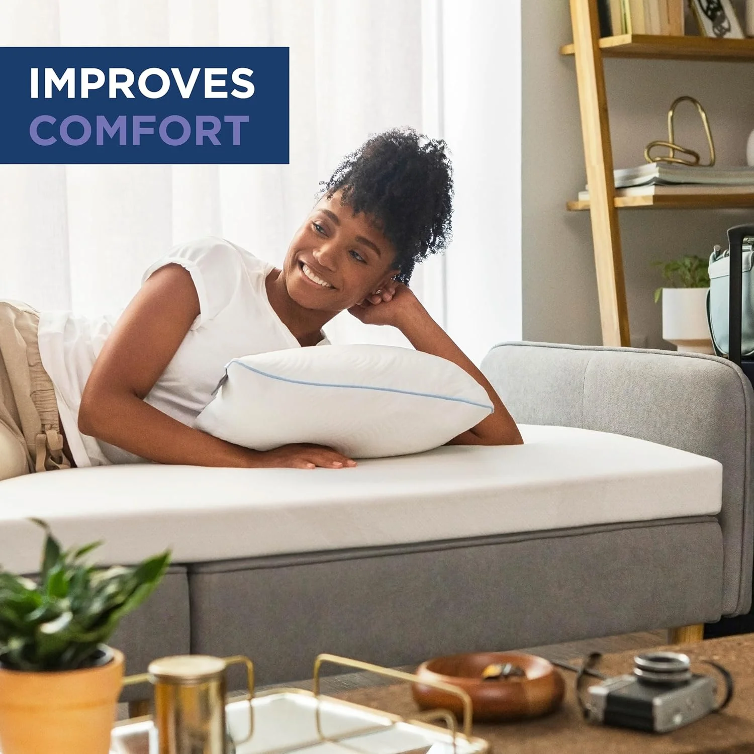 رویه تشک مموری فوم 7.6 سانتیمتری Tempur-Pedic TEMPUR Supreme، سایز یکنفره، سفید رویه تشک مموری فوم 7.6 سانتیمتری Tempur-Pedic TEMPUR Supreme، سایز یکنفره، سفید