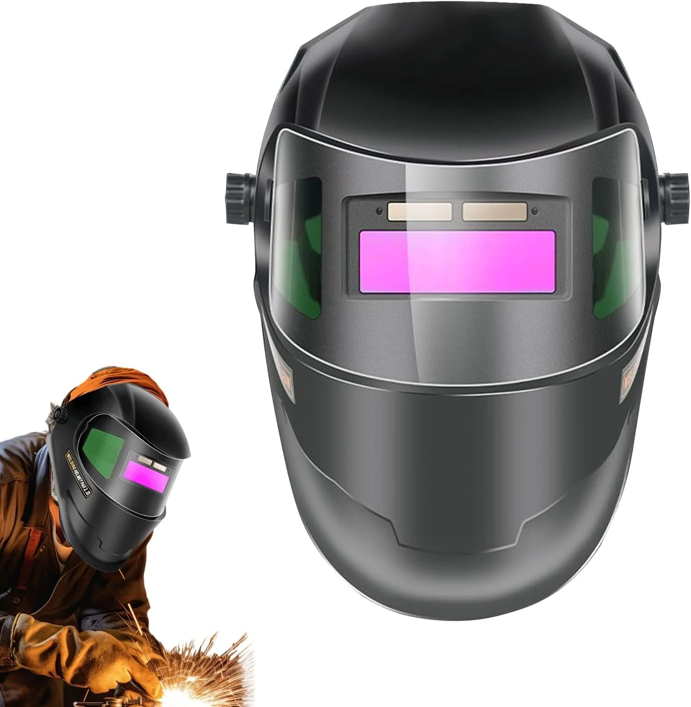 ماسک جوشکاری با قابلیت تیره شدن خودکار، محافظ جوشکاری، محافظ صورت جوشکاری برای سایت های ساختمانی، نگهداری صنعتی، پروژه های مجسمه سازی، لوله کش ها، تعمیرکاران ابزار مزرعه