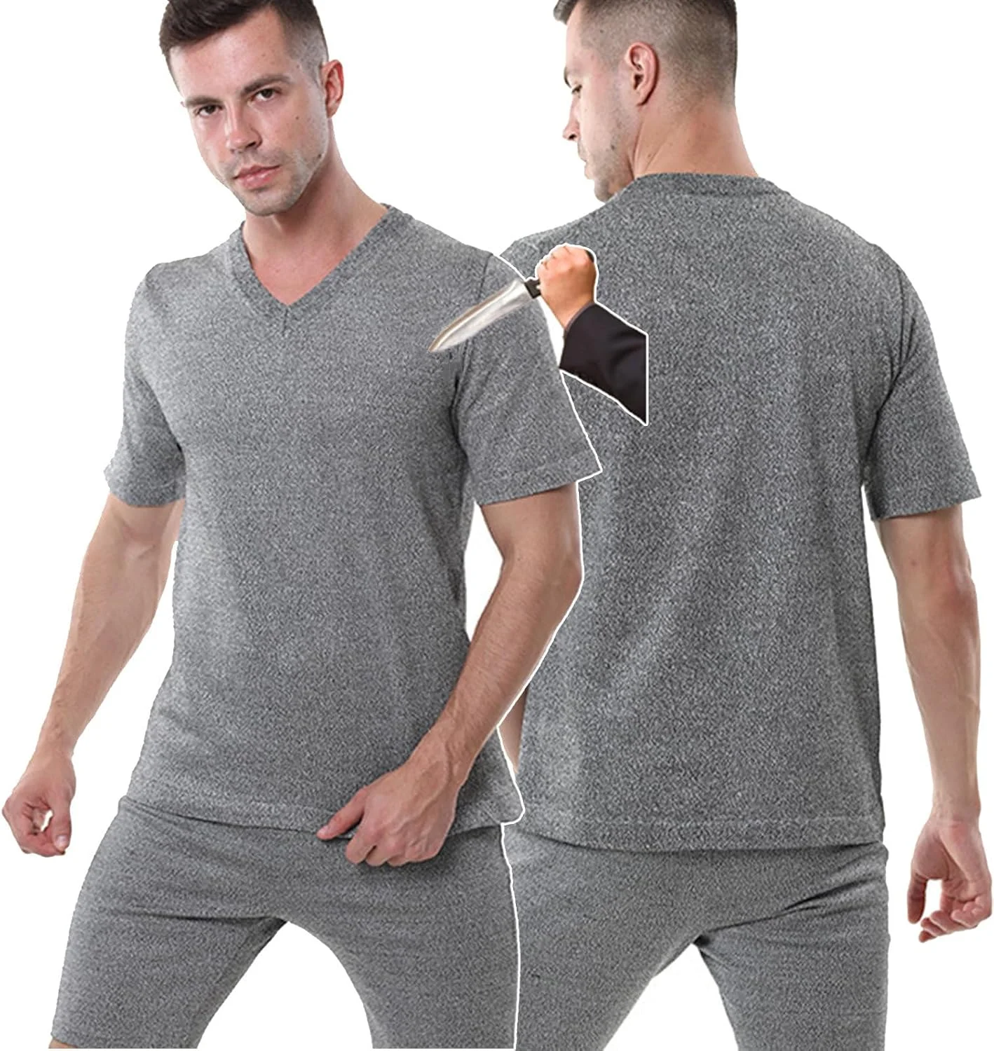 جلیقه ضد برش و ضد ضربه، لباس محافظ سطح 5، آستین کوتاه ایمنی مقاوم در برابر برش، محافظ بدن پرسنل امنیتی، جلیقه های مقاوم در برابر برش، یقه هفت - XL