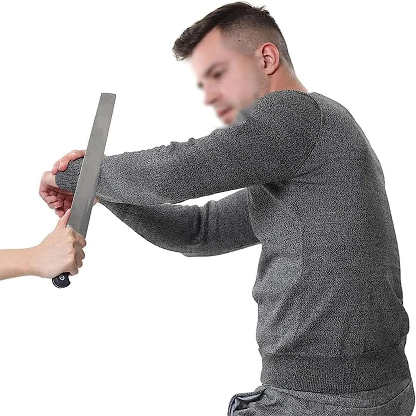 تی‌شرت آستین بلند ضد برش و ضد ضربه، مقاوم در برابر گاز گرفتگی و پارگی، برای محافظت از ایمنی شخصی، مناسب برای پلیس و پرسنل امنیتی (L)