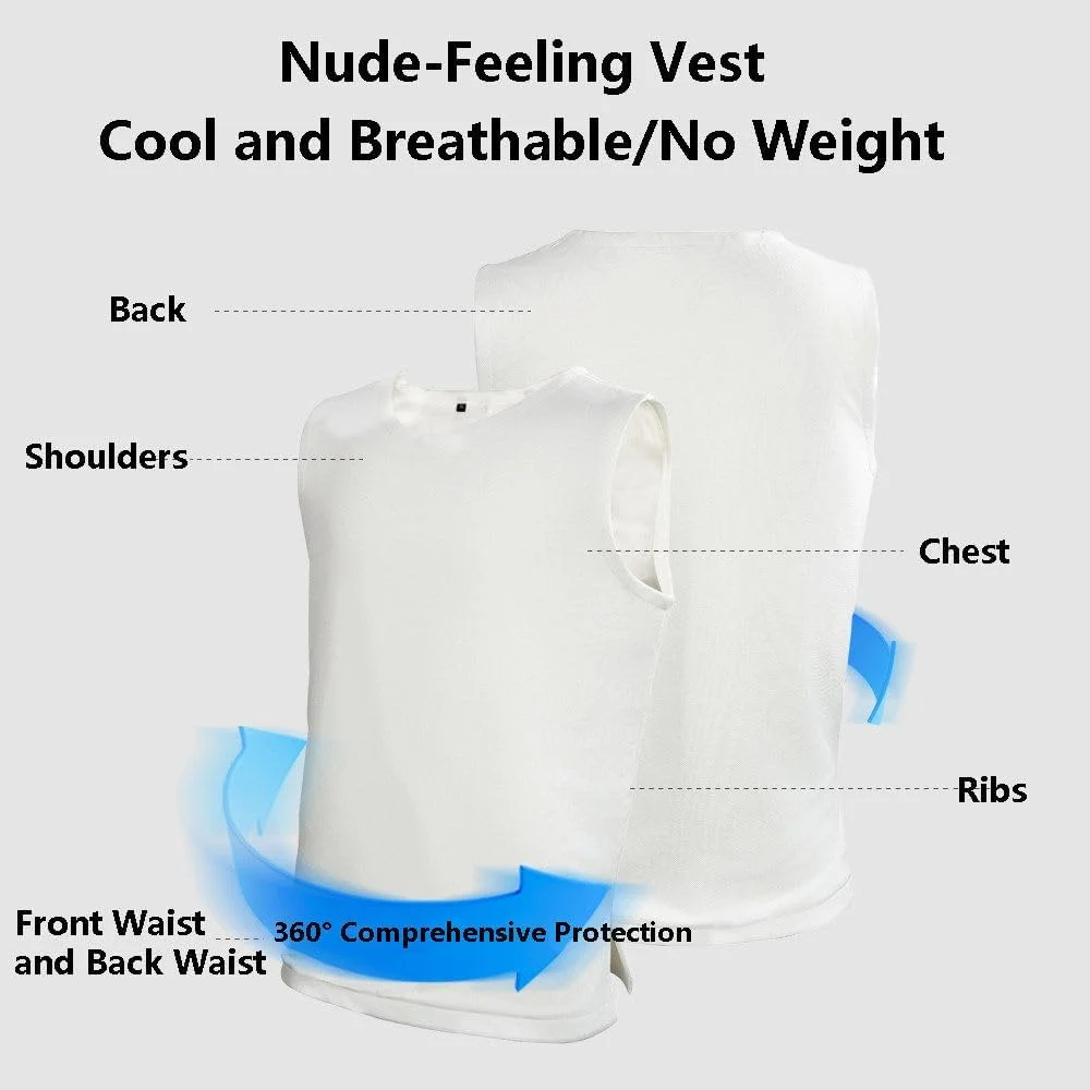 جلیقه ضد ضربه و ضد برش سطح 4، سبک و تنفس پذیر، جلیقه محافظتی تاکتیکی سبک وزن، سفید-L