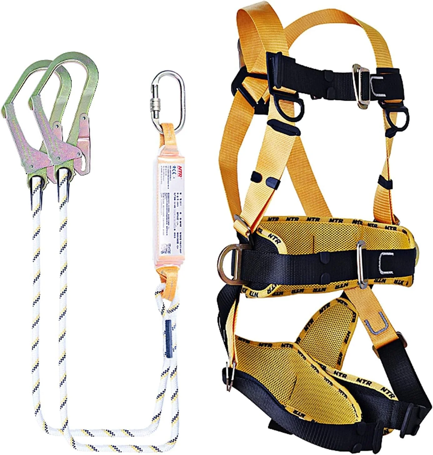 هارنس ایمنی توقف سقوط، هارنس مهار سقوط برای صعود، محافظت شخصی کامل بدن، کیت هارنس ایمنی محافظت در برابر سقوط (قلاب بزرگ دوبل 1.2 متری) زندگی جالب