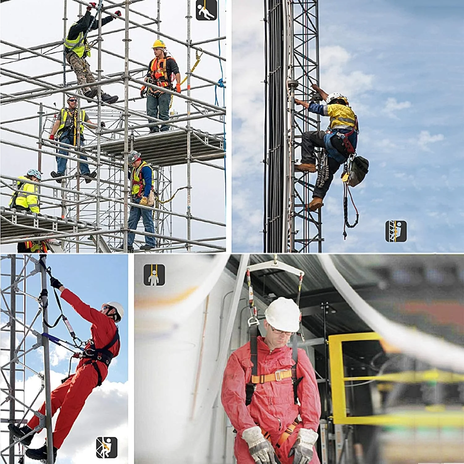 هارنس ایمنی توقف سقوط، هارنس مهار سقوط برای صعود، محافظت شخصی کامل بدن، کیت هارنس ایمنی محافظت در برابر سقوط (قلاب بزرگ دوبل 1.2 متری) زندگی جالب