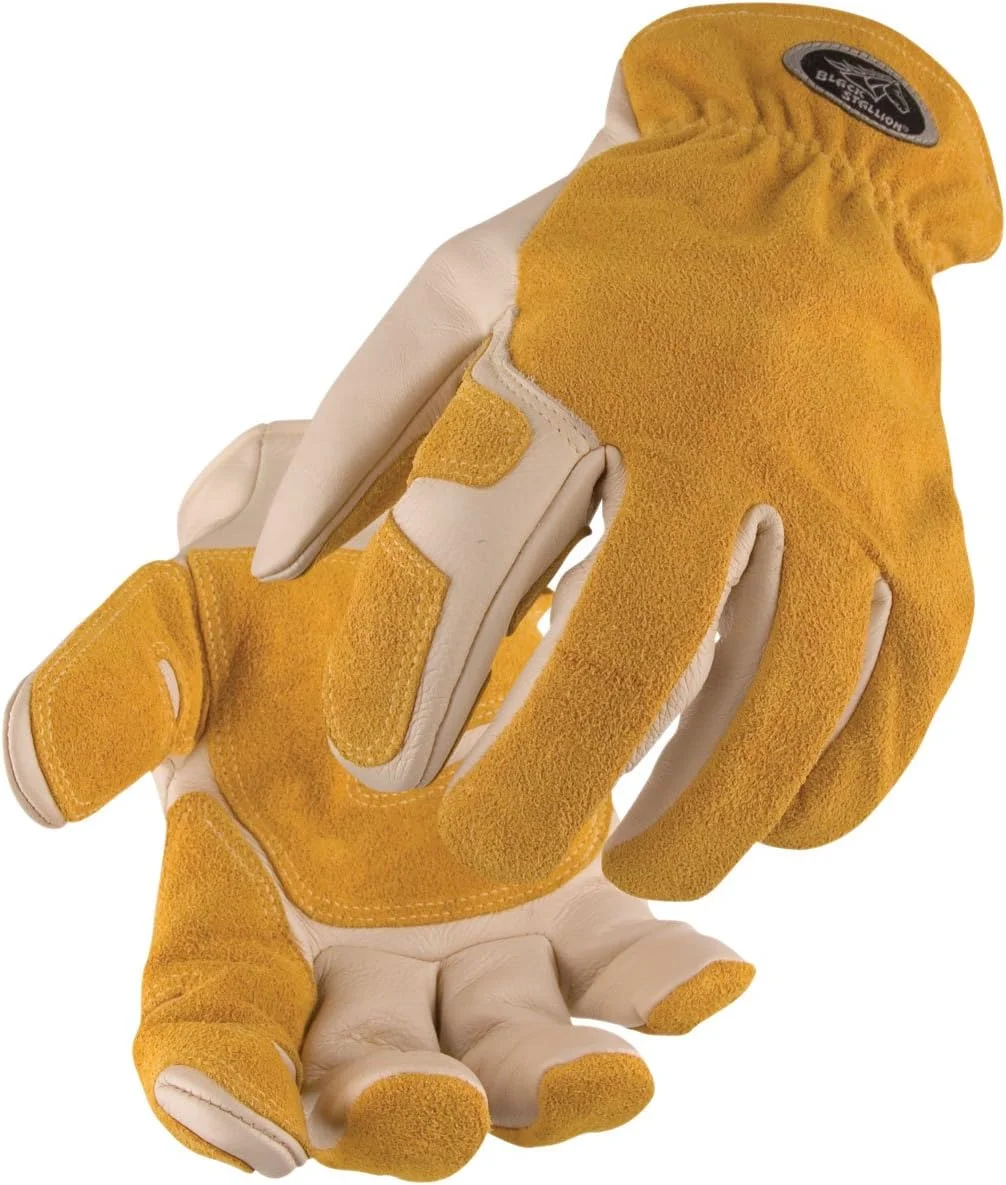 دستکش کار چرمی مردانه/زنانه Black Stallion Revco 97SW با کف دست تقویت شده و مچ بند کشی، سایز بزرگ