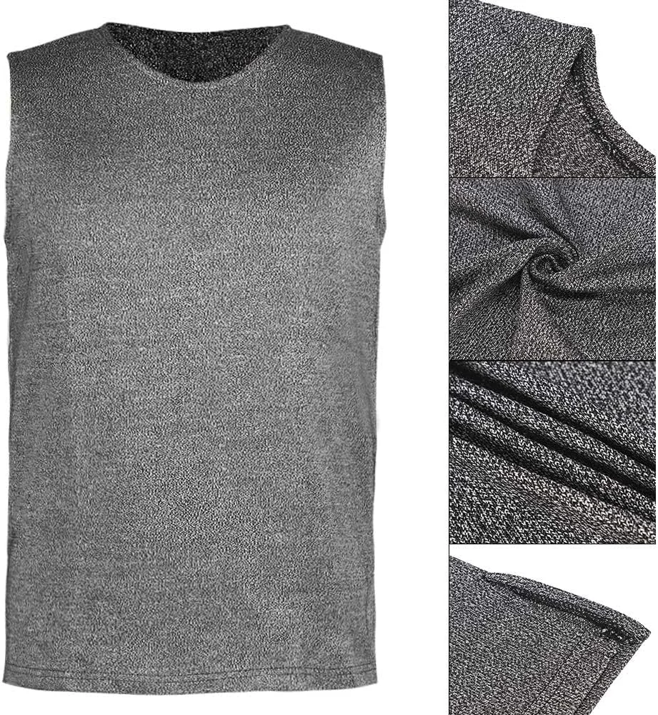 تی شرت محافظ سطح 5 AXIWOEI، تی شرت مقاوم در برابر برش، لوازم امنیتی محافظتی با کارایی بالا، برای کارگران در صنایع فلزی، پردازش چوب و شیشه - خاکستری