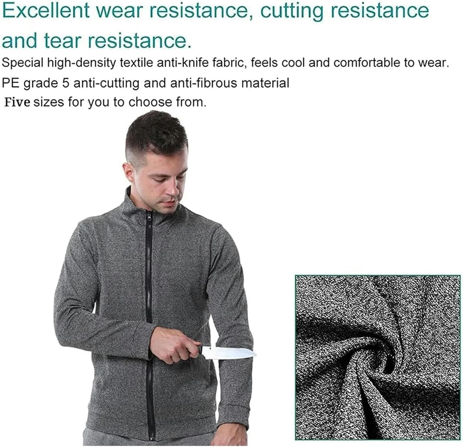 لباس ضد برش امنیتی AXIWOEI، لباس ضد ضربه سطح 5، لباس مقاوم در برابر برش PE سطح 5، برای پلیس و پرسنل امنیتی