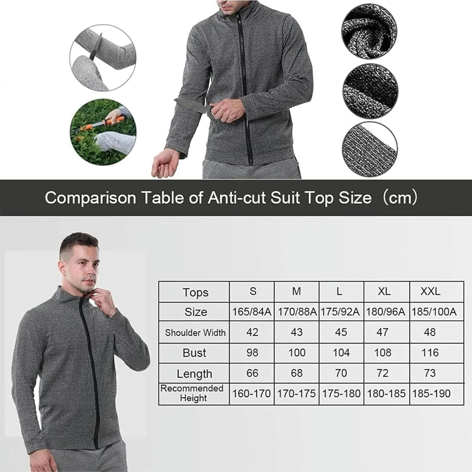 لباس ضد برش امنیتی AXIWOEI، لباس ضد ضربه سطح 5، لباس مقاوم در برابر برش PE سطح 5، برای پلیس و پرسنل امنیتی