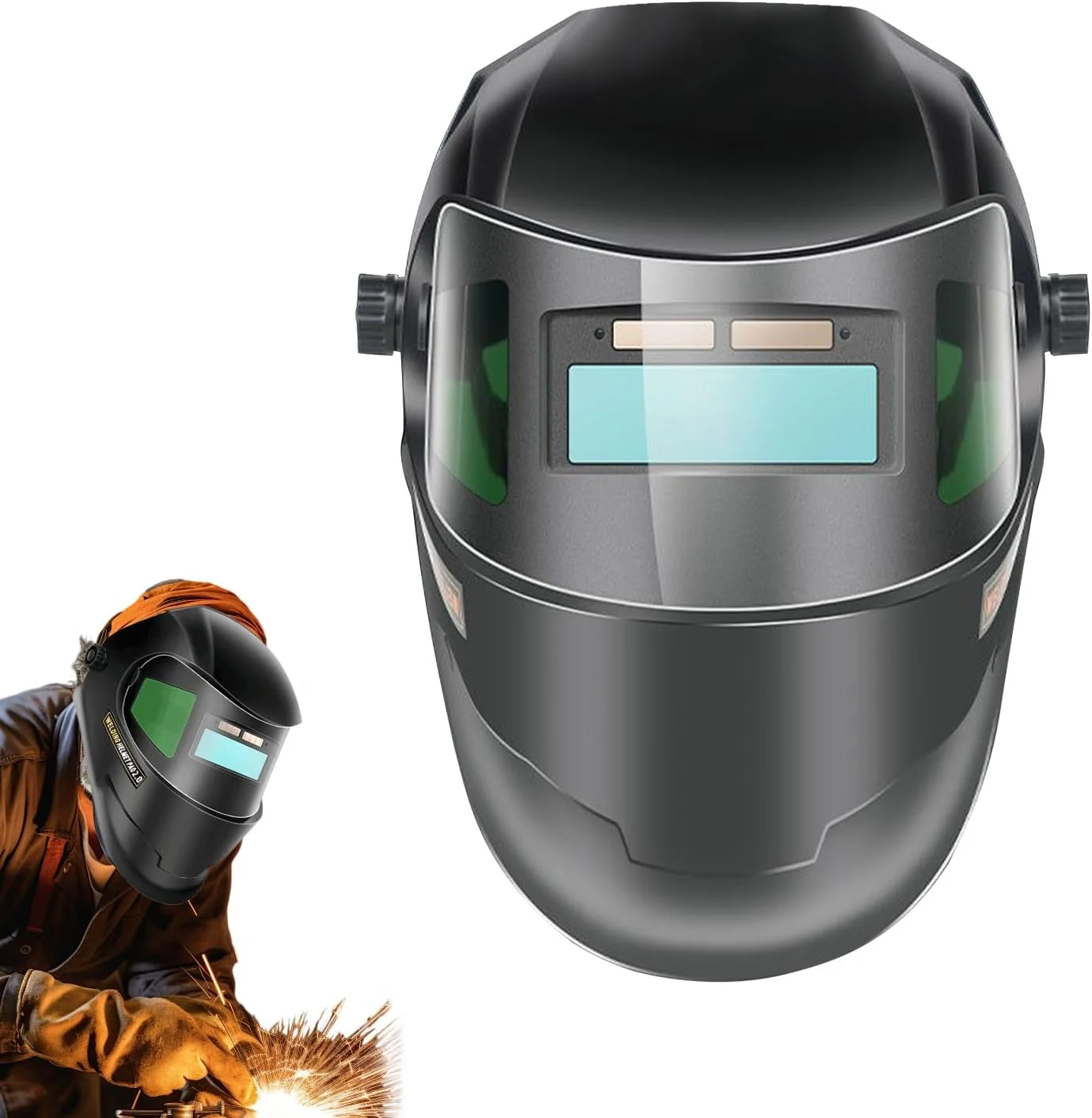 ماسک جوشکاری با تیرگی خودکار - محافظ جوشکاری و لحیم کاری برای تعمیرات خودرو، سایت ساخت و ساز، نگهداری صنعتی و جوشکاران حرفه ای
