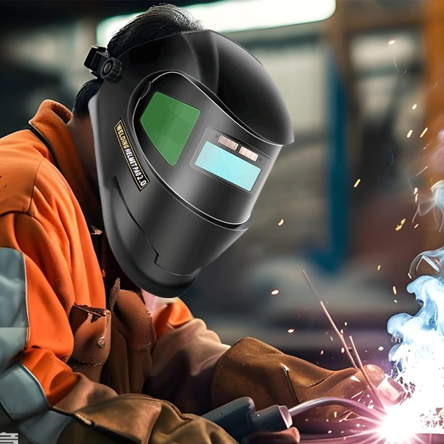 ماسک جوشکاری با تیرگی خودکار - محافظ جوشکاری و لحیم کاری برای تعمیرات خودرو، سایت ساخت و ساز، نگهداری صنعتی و جوشکاران حرفه ای