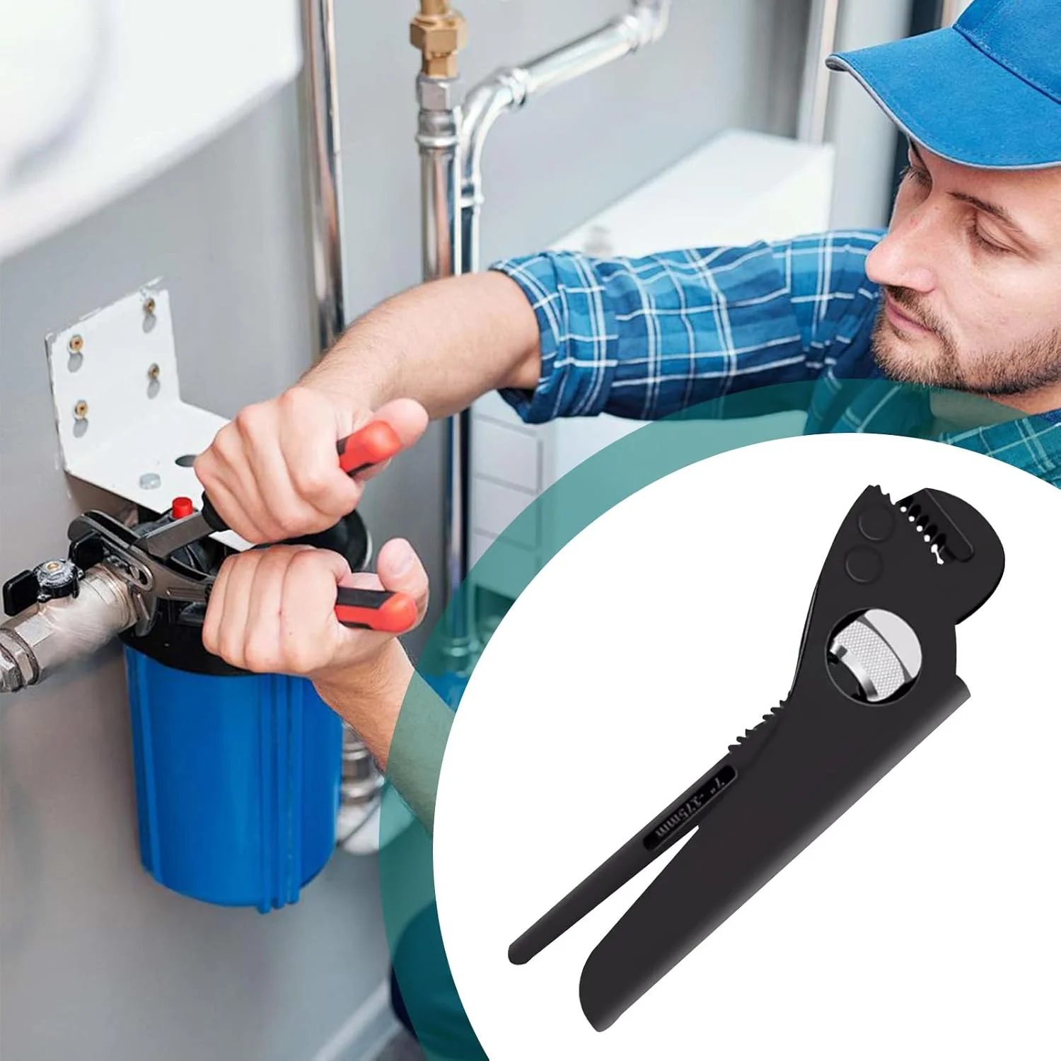 آچار لوله گیر، انبر لوله کشی فولاد کربنی برای لوله ها - ابزار تعمیر ضد لغزش برای اتصالات، مهره ها، آبگرمکن، سینک کشاورزی، ساخت و ساز، حمام، گاراژ، کشاورز