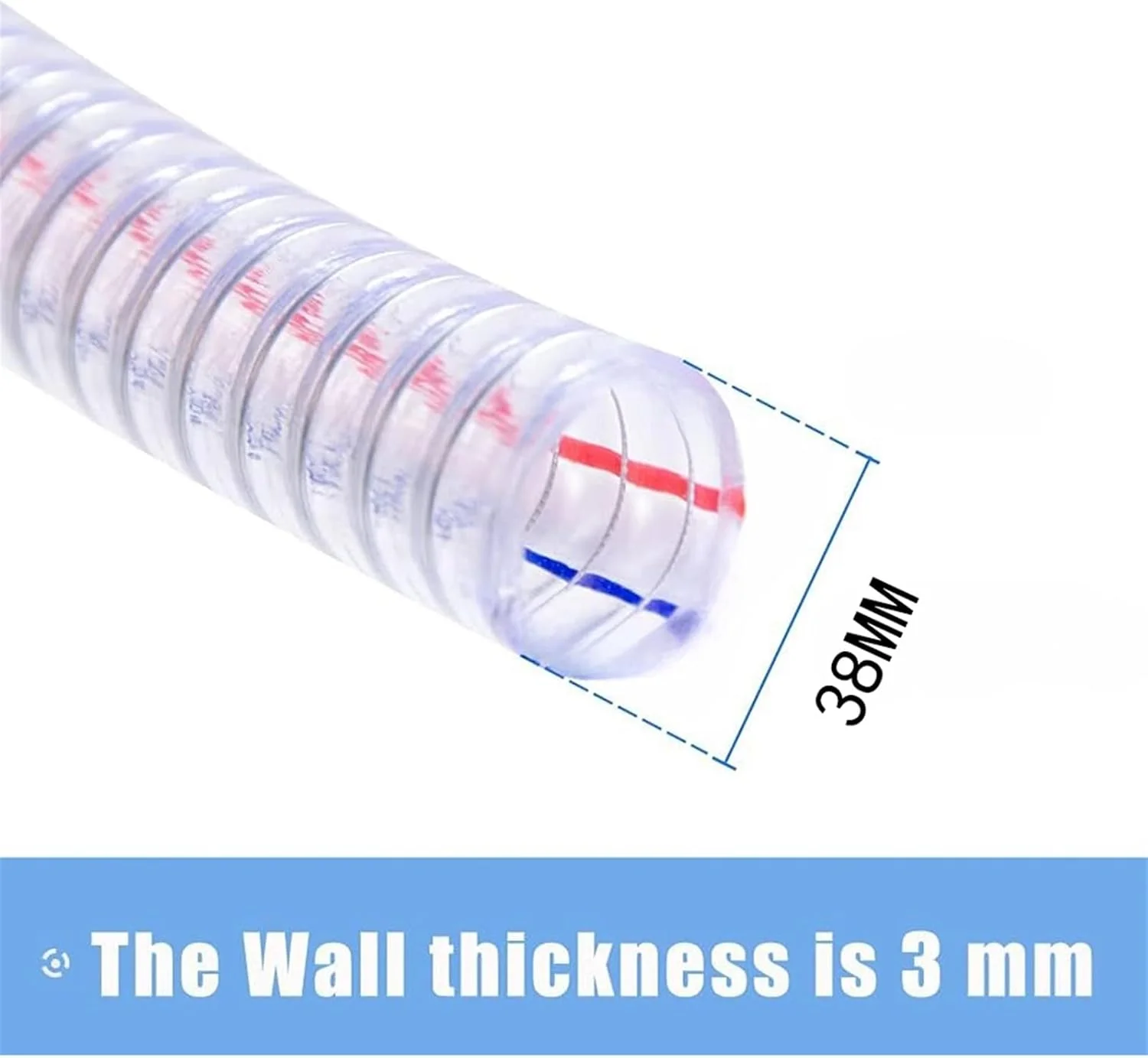 شلنگ انعطاف پذیر PVC مکش سیم فولادی سنگین THE WHITE SHOP، مقاوم در برابر مواد شیمیایی U-V، لوله وینیل ضخیم، 2 متر (اندازه: 38 میلی متر) شلنگ انعطاف پذیر PVC مکش سیم فولادی سنگین THE WHITE SHOP، مقاوم در برابر مواد شیمیایی U-V، لوله وینیل ضخیم، 2 متر (اندازه: 38 میلی متر)