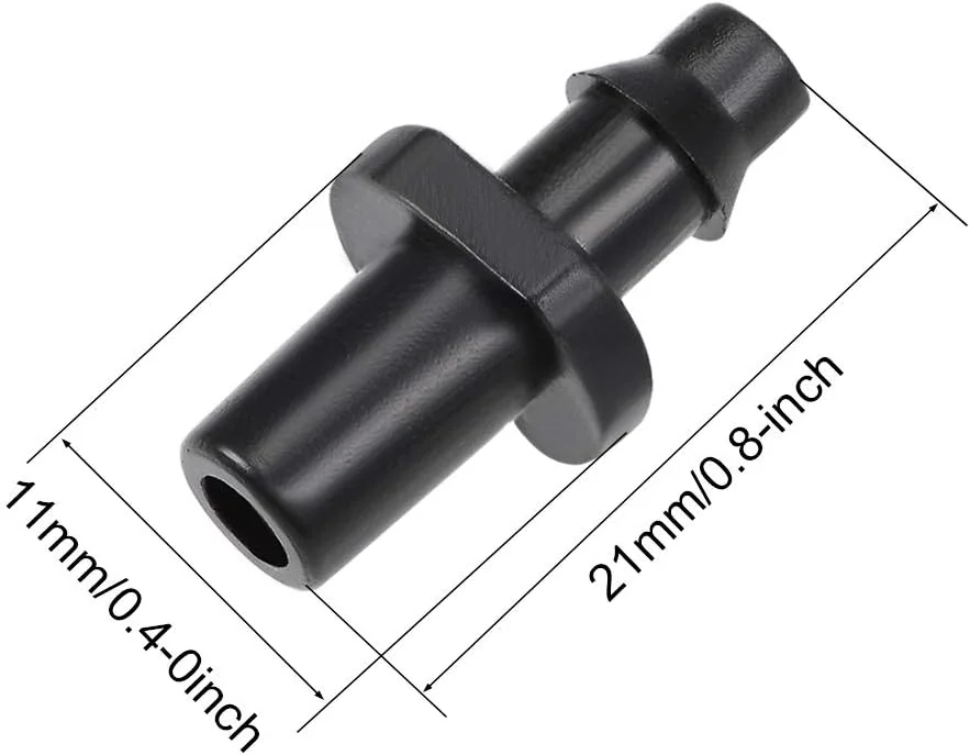 اتصال لوله قطره ای تک خار uxcell، اتصالات شلنگ 4/7 میلی متری برای سیستم آبیاری کشاورزی باغ، پلاستیکی 50 عدد