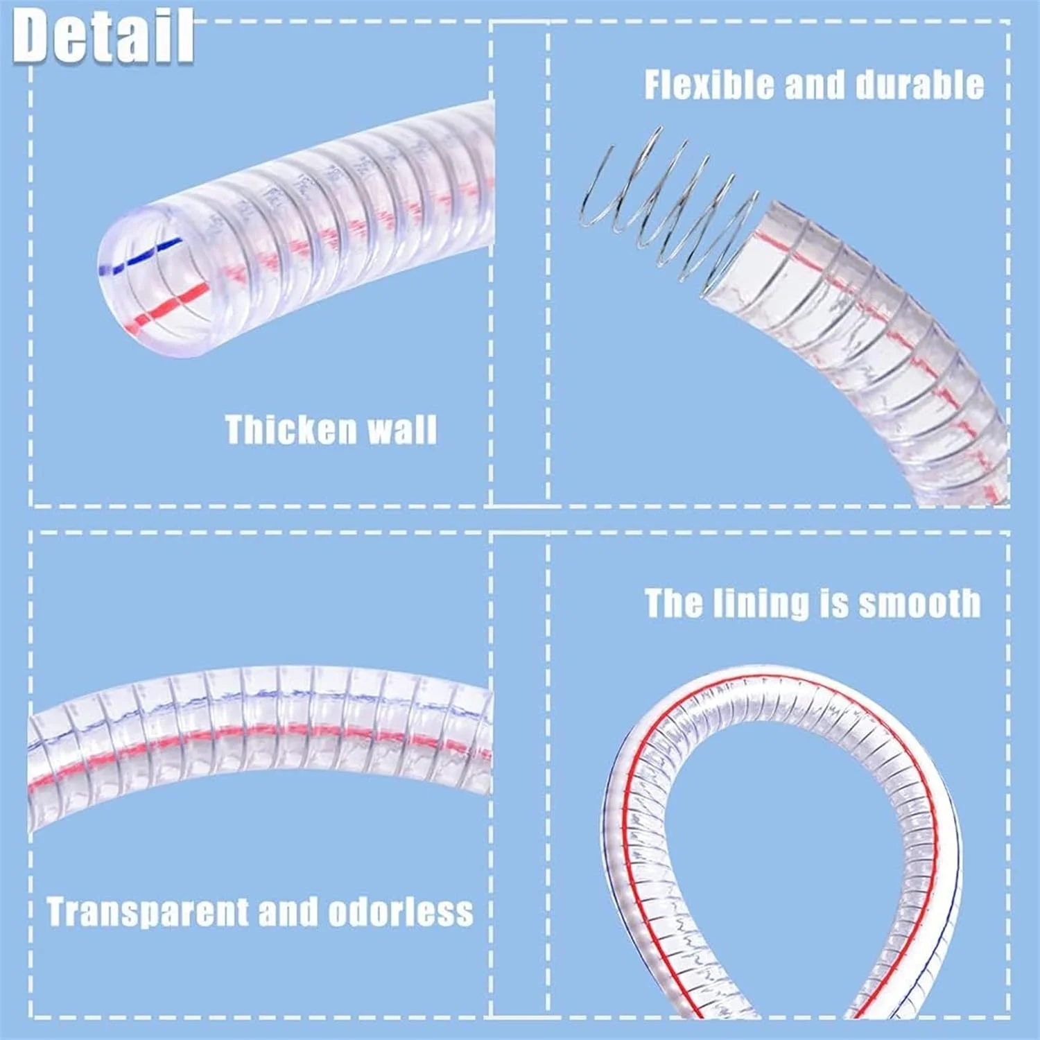 شلنگ انعطاف پذیر PVC مکش سیم فولادی سنگین THE WHITE SHOP، مقاوم در برابر مواد شیمیایی U-V، لوله وینیل ضخیم، 2 متر (اندازه: 38 میلی متر) شلنگ انعطاف پذیر PVC مکش سیم فولادی سنگین THE WHITE SHOP، مقاوم در برابر مواد شیمیایی U-V، لوله وینیل ضخیم، 2 متر (اندازه: 38 میلی متر)
