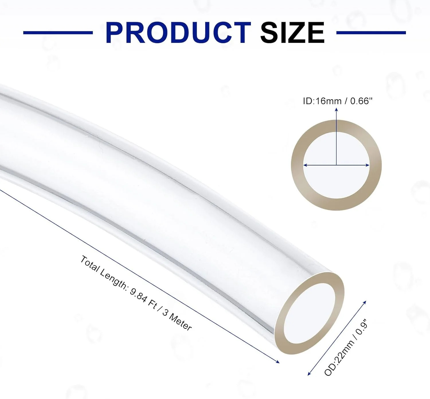 لوله پی وی سی sourcing map، قطر داخلی 16 میلی متر x قطر خارجی 22 میلی متر - لوله آب وینیل شفاف به طول 3 متر، لوله آب پلاستیکی سبک و انعطاف پذیر برای آبزی پروری، شیلنگ هوا، آبیاری لوله پی وی سی sourcing map، قطر داخلی 16 میلی متر x قطر خارجی 22 میلی متر - لوله آب وینیل شفاف به طول 3 متر، لوله آب پلاستیکی سبک و انعطاف پذیر برای آبزی پروری، شیلنگ هوا، آبیاری