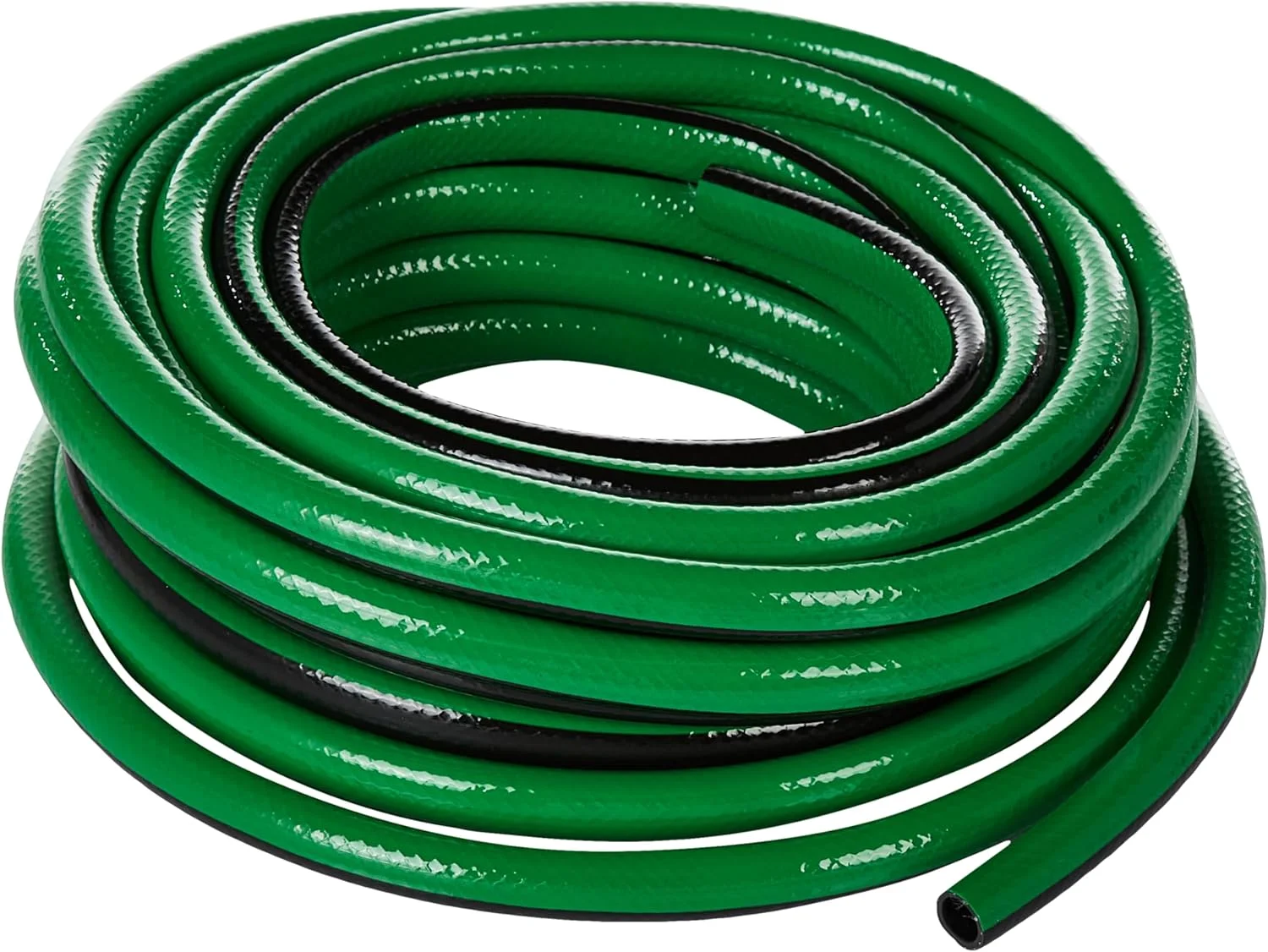 شلنگ باغبانی 25 متری ترامونتینا مدل Flex، سبز رنگ، با الیاف PVC سه لایه و سیم پلی استر بافته شده، به همراه اتصالات رزوه ای و آبپاش