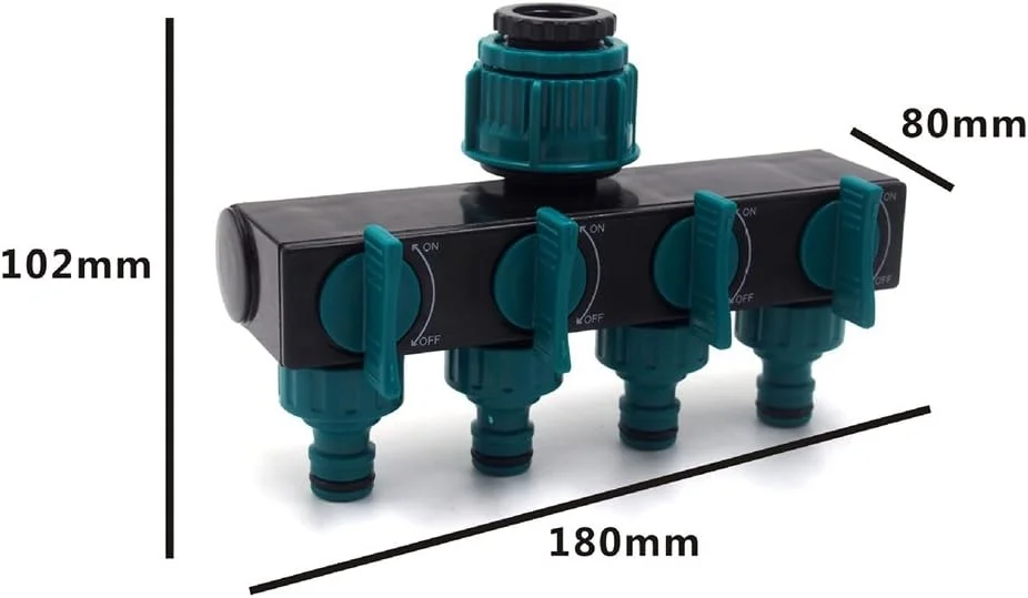 اتصال شیلنگ 4 راهی شوای هگرابی 3/4 اینچ، تقسیم کننده لوله شلنگ باغ، اتصال دهنده آب آبیاری قطره ای پلاستیکی، شیرآلات کشاورزی اتصال شیلنگ 4 راهی شوای هگرابی 3/4 اینچ، تقسیم کننده لوله شلنگ باغ، اتصال دهنده آب آبیاری قطره ای پلاستیکی، شیرآلات کشاورزی