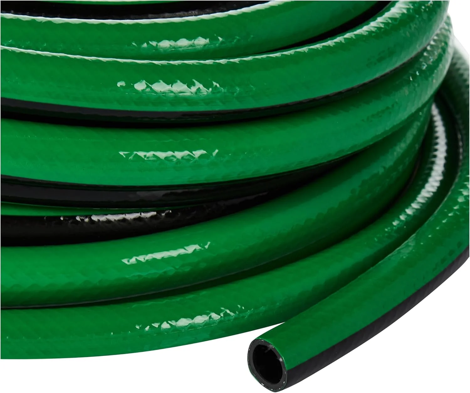 شلنگ باغبانی 25 متری ترامونتینا مدل Flex، سبز رنگ، با الیاف PVC سه لایه و سیم پلی استر بافته شده، به همراه اتصالات رزوه ای و آبپاش