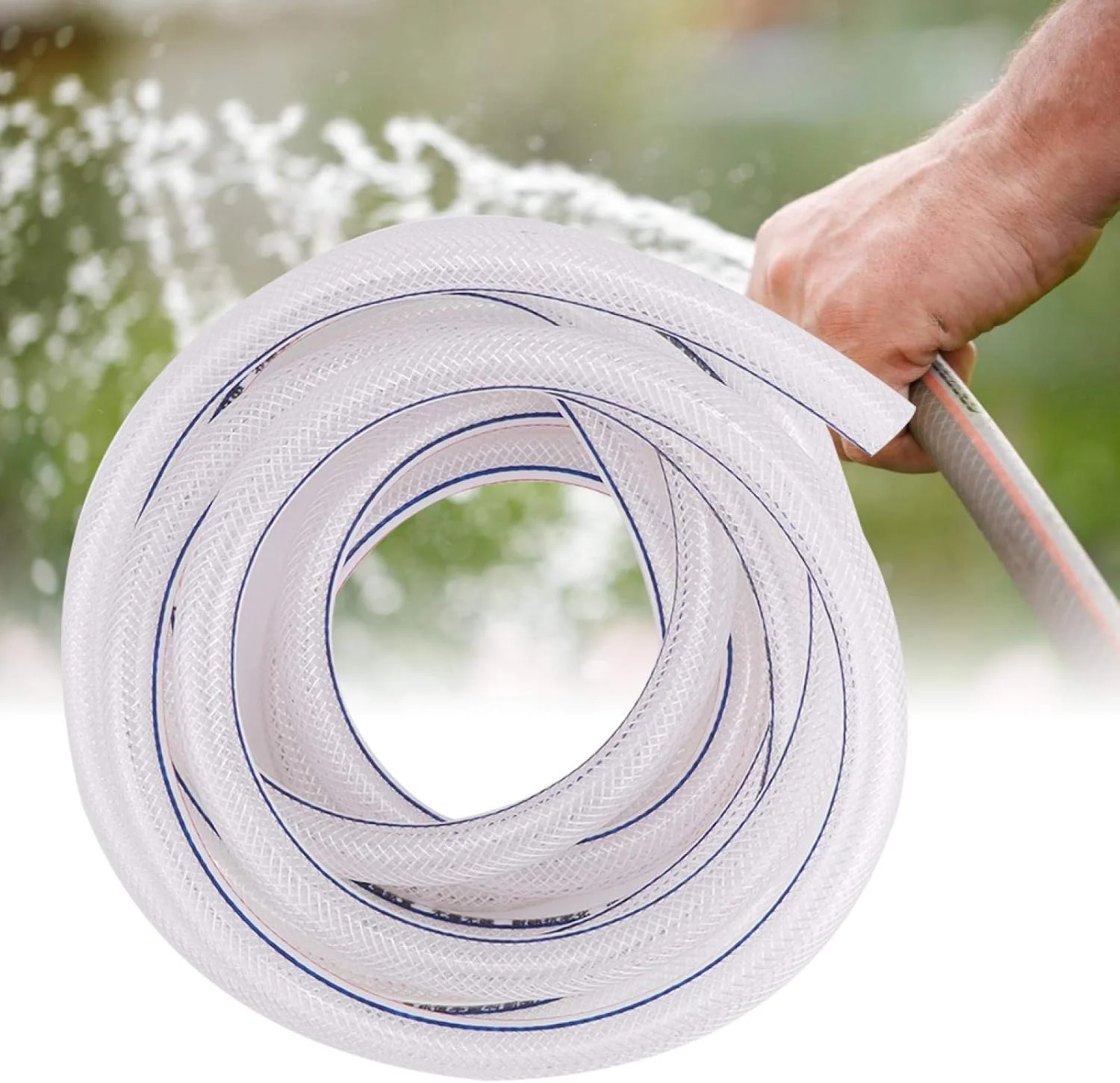 شلنگ PVC، شلنگ بافته شده شفاف PVC / لوله آب تقویت شده PVC، برای آبیاری باغ های صنعتی و کشاورزی (8 متر) شلنگ PVC، شلنگ بافته شده شفاف PVC / لوله آب تقویت شده PVC، برای آبیاری باغ های صنعتی و کشاورزی (8 متر)