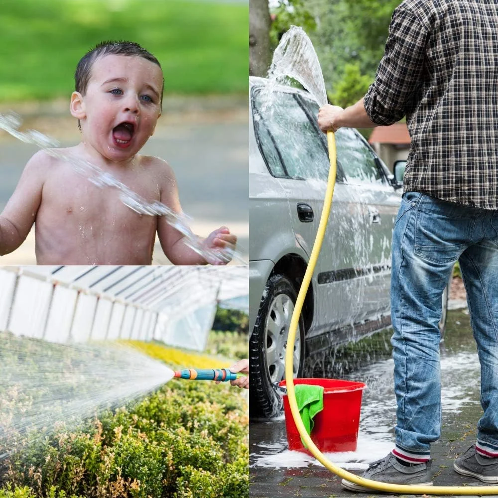 شلنگ آب باغبانی پی وی سی ممتاز گرین گلو، لوله تقویت شده سه لایه، زرد (50، 1/2 اینچ)