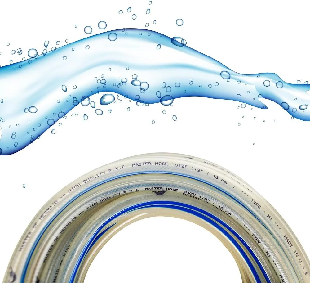 شلنگ آب تقویت شده باغ (شفاف) شلنگ آب آبیاری | شلنگ آبیاری انعطاف پذیر لوازم جانبی شامل نمی شود (1 اینچ × 25 متر)