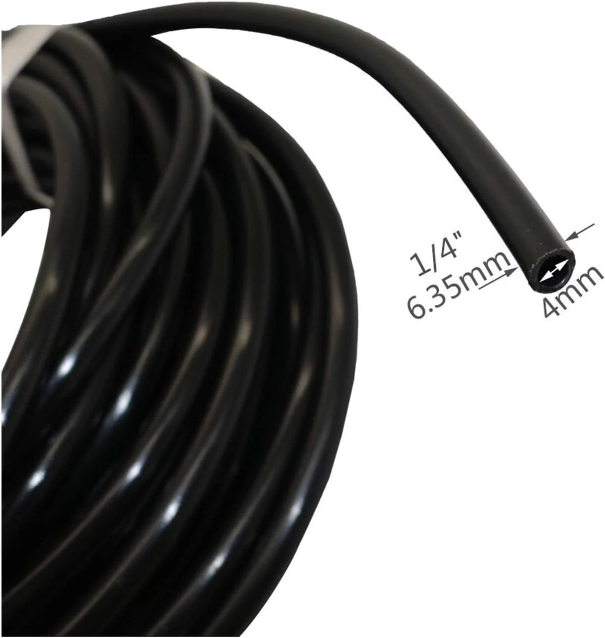 شلنگ باغ 1/4 اینچ لوله آب پلی اتیلن سیستم اتمیزاسیون فشار پایین شلنگ قطر داخلی 4 میلی متر قطر خارجی 6.35 میلی متر لوله آبیاری کشاورزی باغ 10 متر/20 متر/40 متر (رنگ: سفید، اندازه: 20 متر)