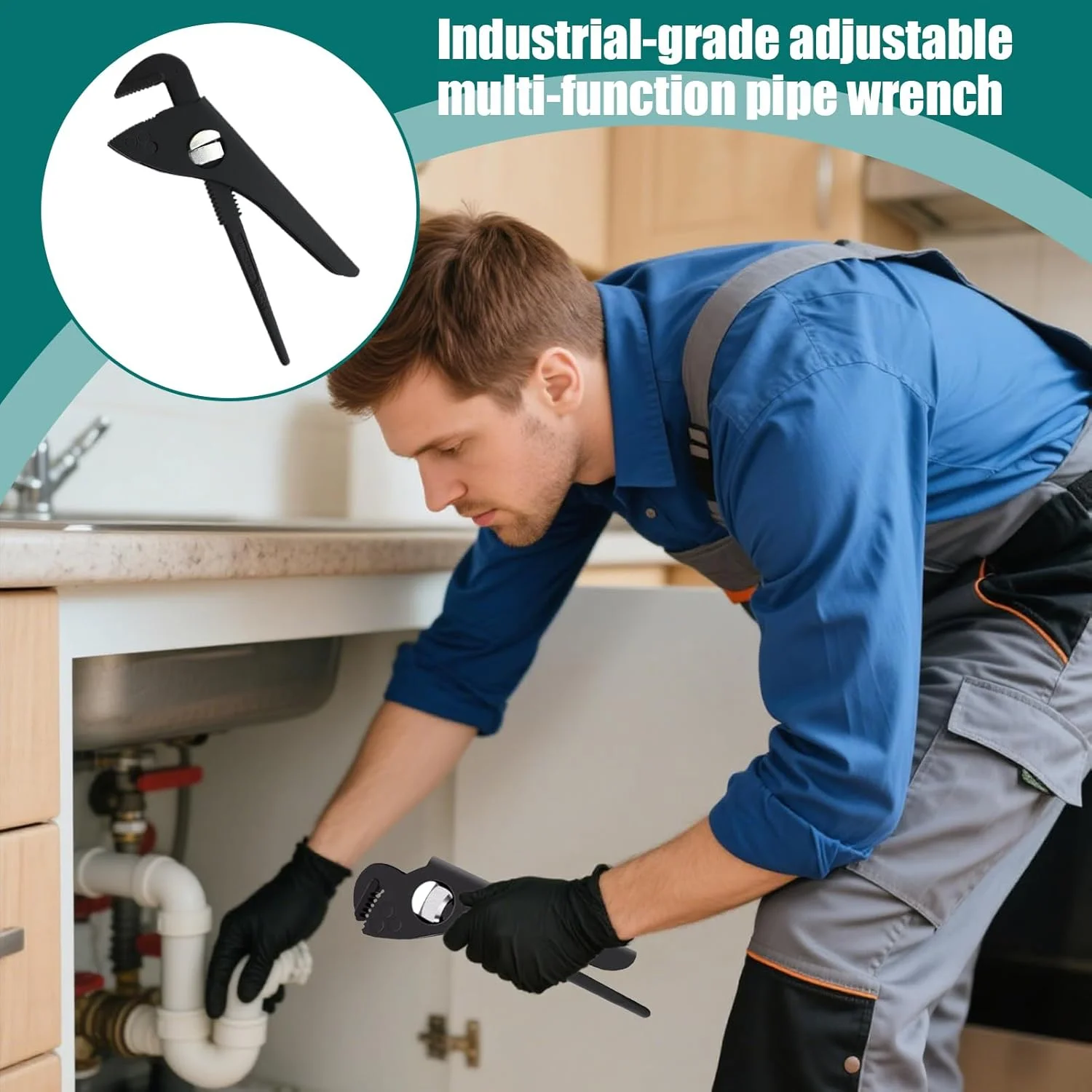 آچار لوله کشی - آچار لوله گیر صنعتی قابل تنظیم، ابزار تعمیرات سنگین برای اتصالات لوله، شیرآلات، توالت، سینک، مهره های آبگرمکن، مناسب برای حمام، آشپزخانه، منزل و کشاورزی آچار لوله کشی - آچار لوله گیر صنعتی قابل تنظیم، ابزار تعمیرات سنگین برای اتصالات لوله، شیرآلات، توالت، سینک، مهره های آبگرمکن، مناسب برای حمام، آشپزخانه، منزل و کشاورزی