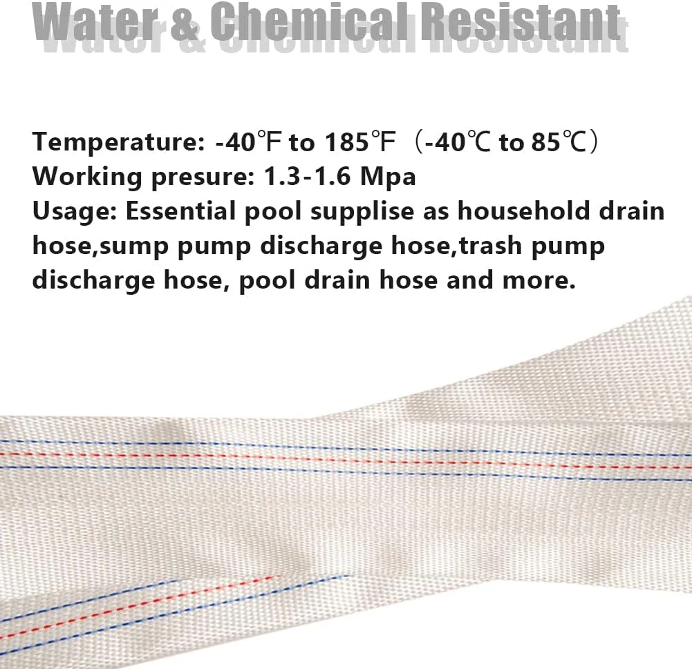 شلنگ تخلیه آب استخر پی وی سی تقویت شده QuQuyi، 1.5 اینچ در 98.4 فوت، لوله تخلیه آب چند منظوره برای کاربردهای انتقال آب، سفید شلنگ تخلیه آب استخر پی وی سی تقویت شده QuQuyi، 1.5 اینچ در 98.4 فوت، لوله تخلیه آب چند منظوره برای کاربردهای انتقال آب، سفید