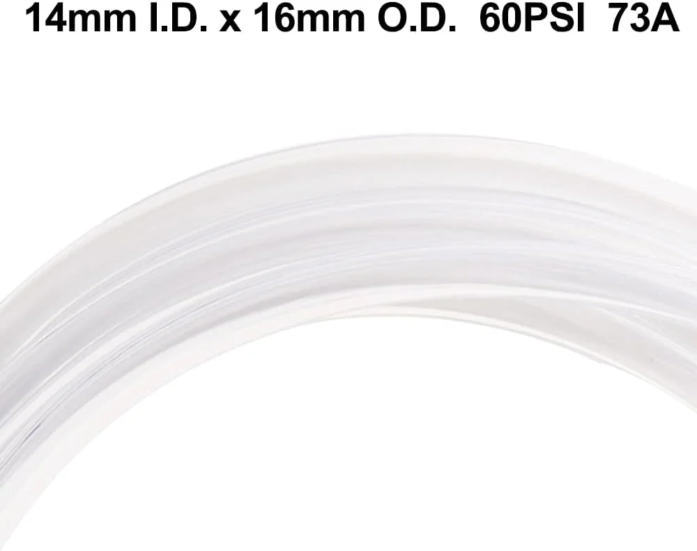 لوله وینیل PVC QuQuyi، لوله پلاستیکی شفاف سبک وزن، لوله PVC با قطر داخلی 14 میلی متر در قطر خارجی 16 میلی متر، شلنگ پلاستیکی انعطاف پذیر مقاوم در برابر روغن، شلنگ وینیل چند منظوره، بدون BPA، 5 متر