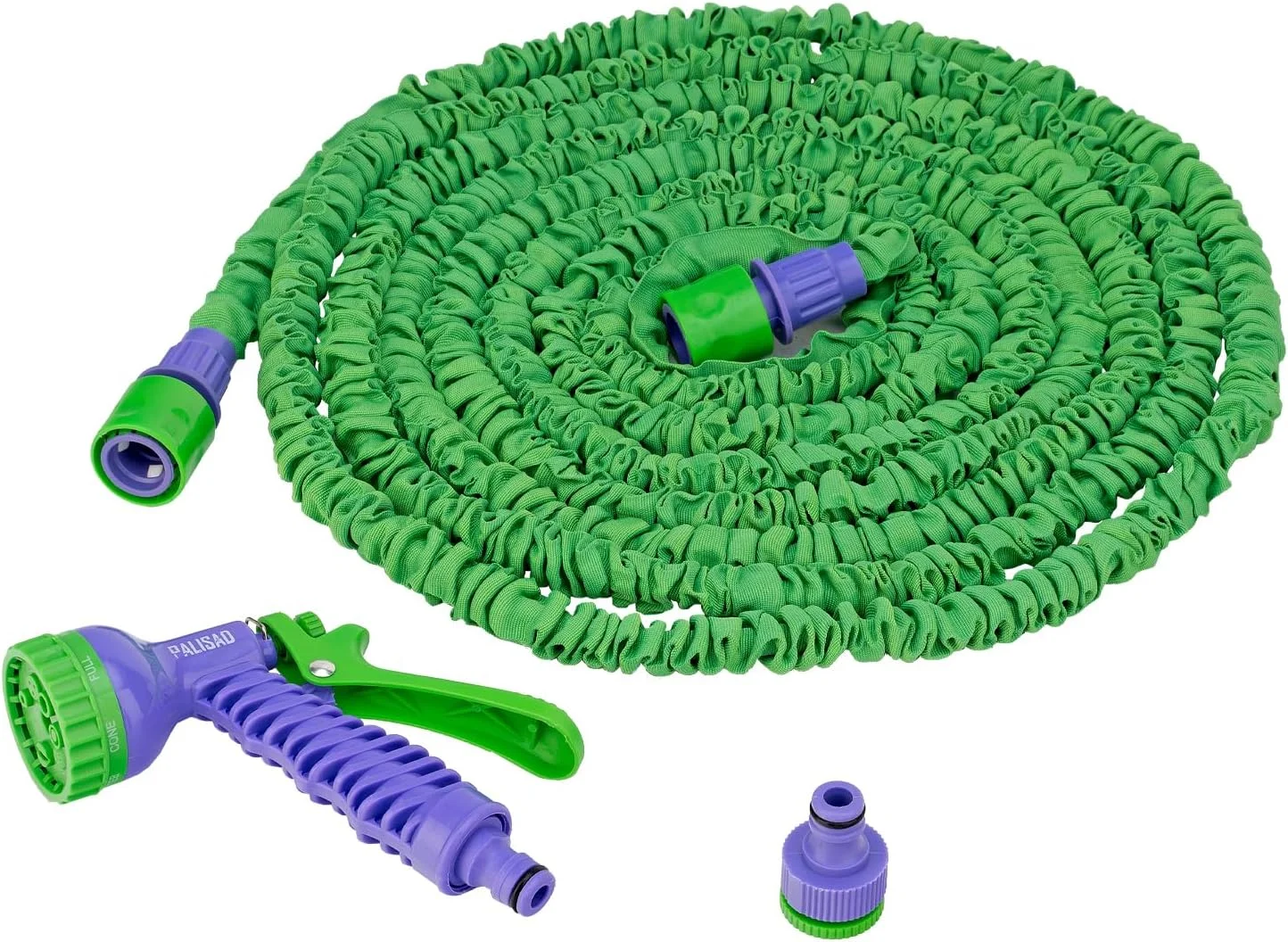 مجموعه شلنگ آبپاش تلسکوپی تقویت شده پالیساد، 7 حالت تفنگی، اتصال دهنده (15 متر) مجموعه شلنگ آبپاش تلسکوپی تقویت شده پالیساد، 7 حالت تفنگی، اتصال دهنده (15 متر)