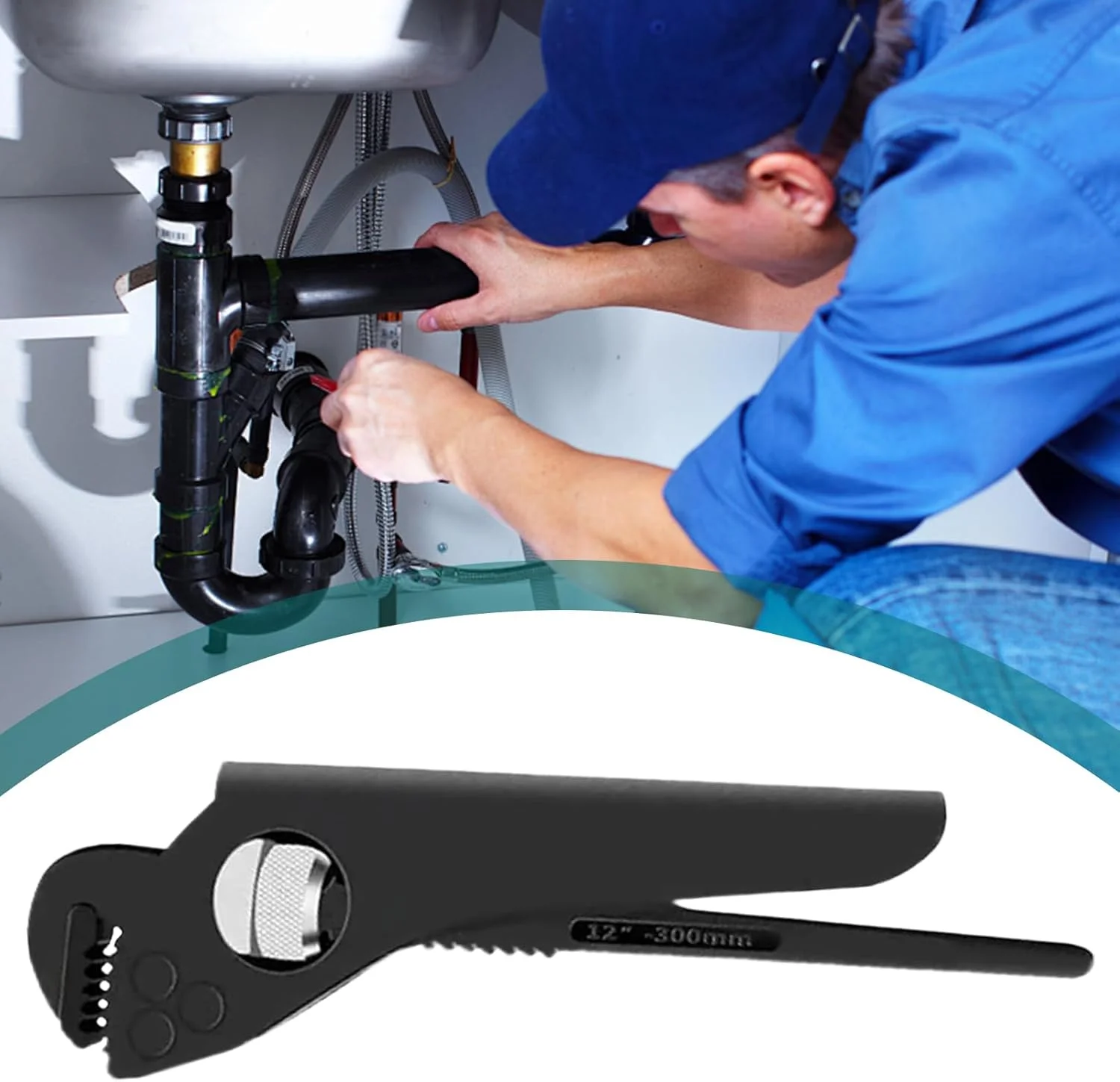 آچار لوله گیر - آچار لوله کشی صنعتی قابل تنظیم، ابزار تعمیر غیر لغزنده برای اتصالات، مهره ها، آبگرمکن، سینک کشاورزی، ساخت و ساز، حمام، گاراژ، کشاورز