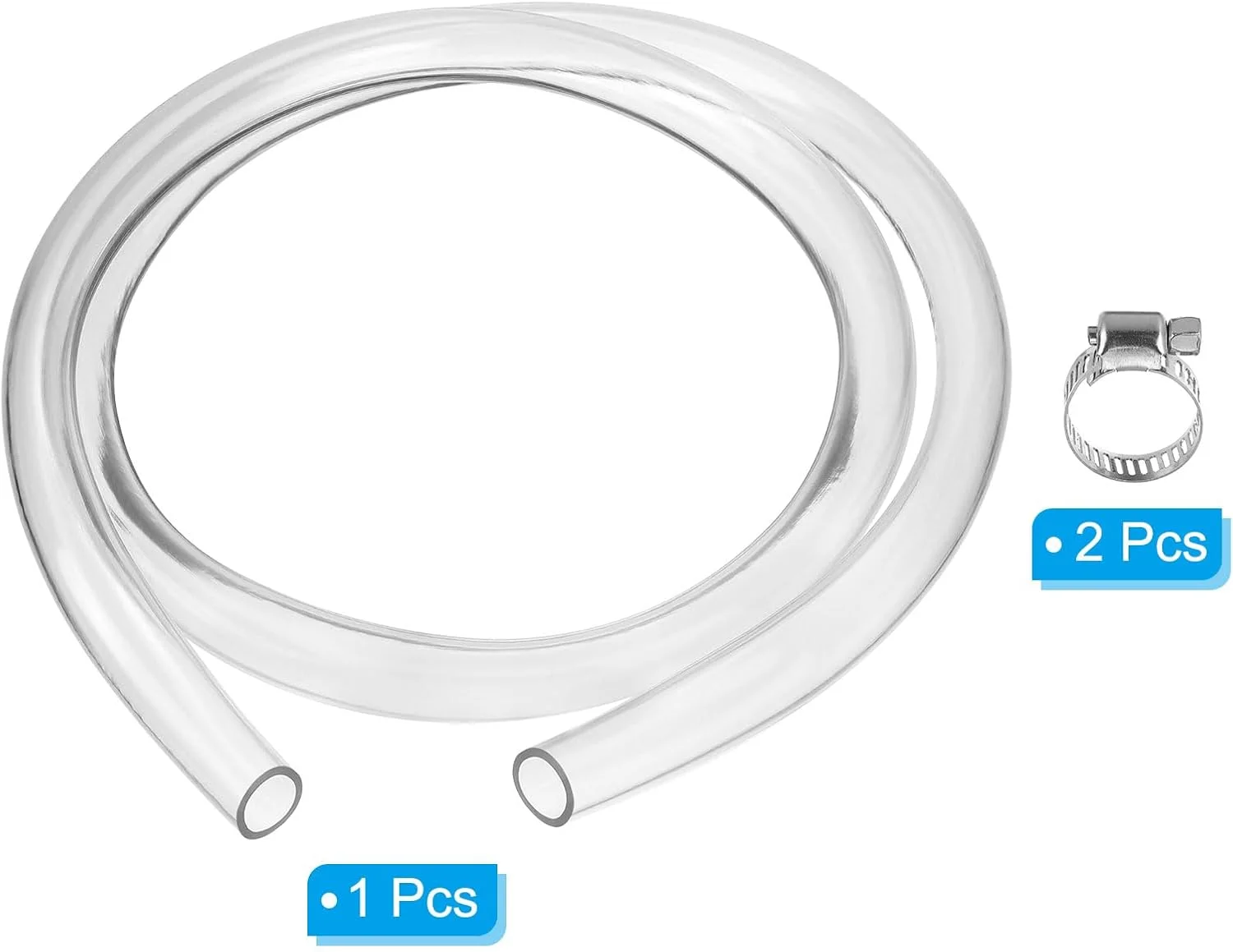 شلنگ وینیل شفاف PATIKIL، شناسه 1 اینچ در 1.18 اینچ OD در طول 6.5 فوت، لوله پلاستیکی PVC انعطاف پذیر با 2 بست استیل ضد زنگ برای انتقال مایعات، شفاف شلنگ وینیل شفاف PATIKIL، شناسه 1 اینچ در 1.18 اینچ OD در طول 6.5 فوت، لوله پلاستیکی PVC انعطاف پذیر با 2 بست استیل ضد زنگ برای انتقال مایعات، شفاف