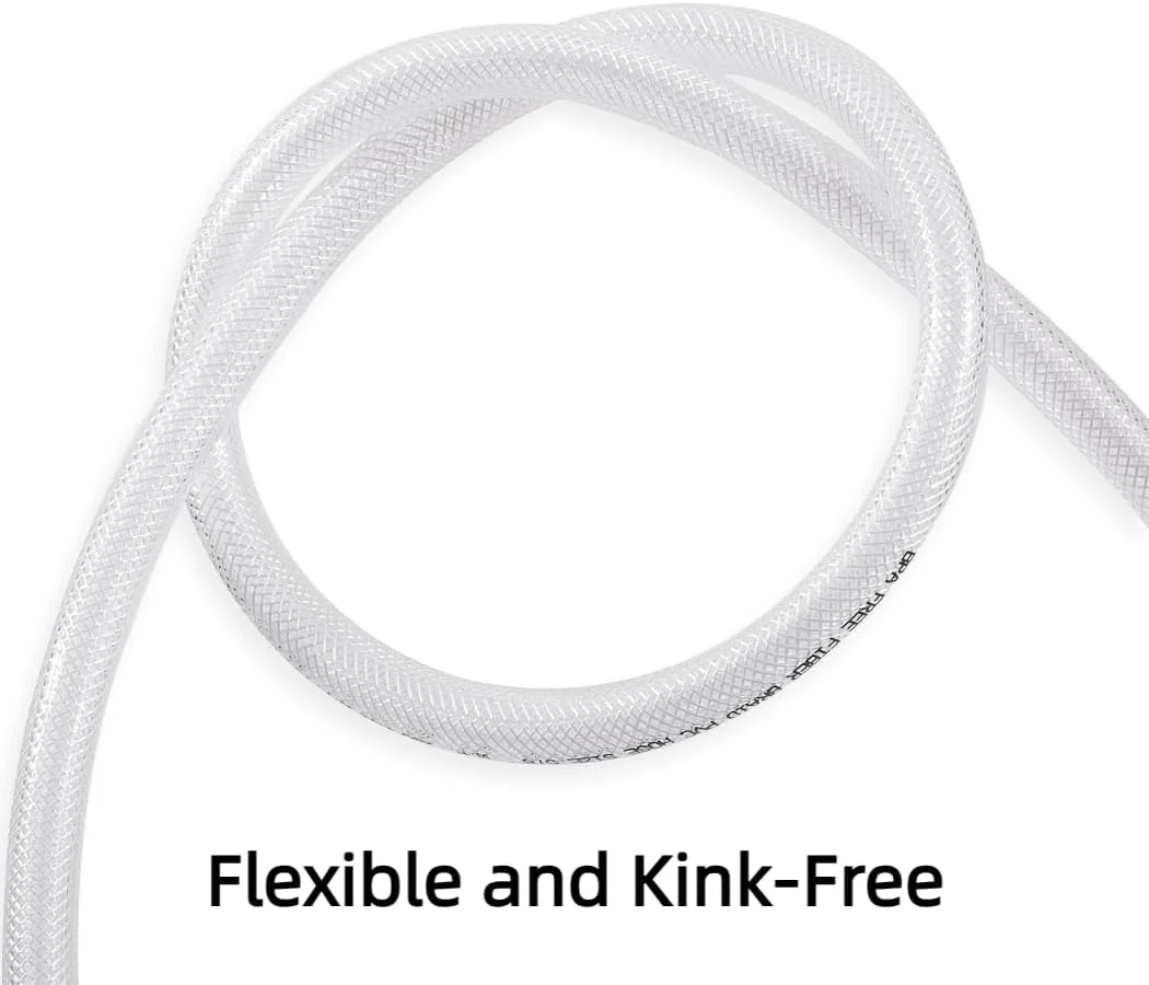 شلنگ PVC بافته شده شفاف Meksular، 10 میلی متر در 16 میلی متر (3/8 اینچ)، 3 متر، لوله تقویت شده سنگین برای مصارف فشار بالا، انعطاف پذیر برای لوله آب، گاز، روغن، درجه غذایی